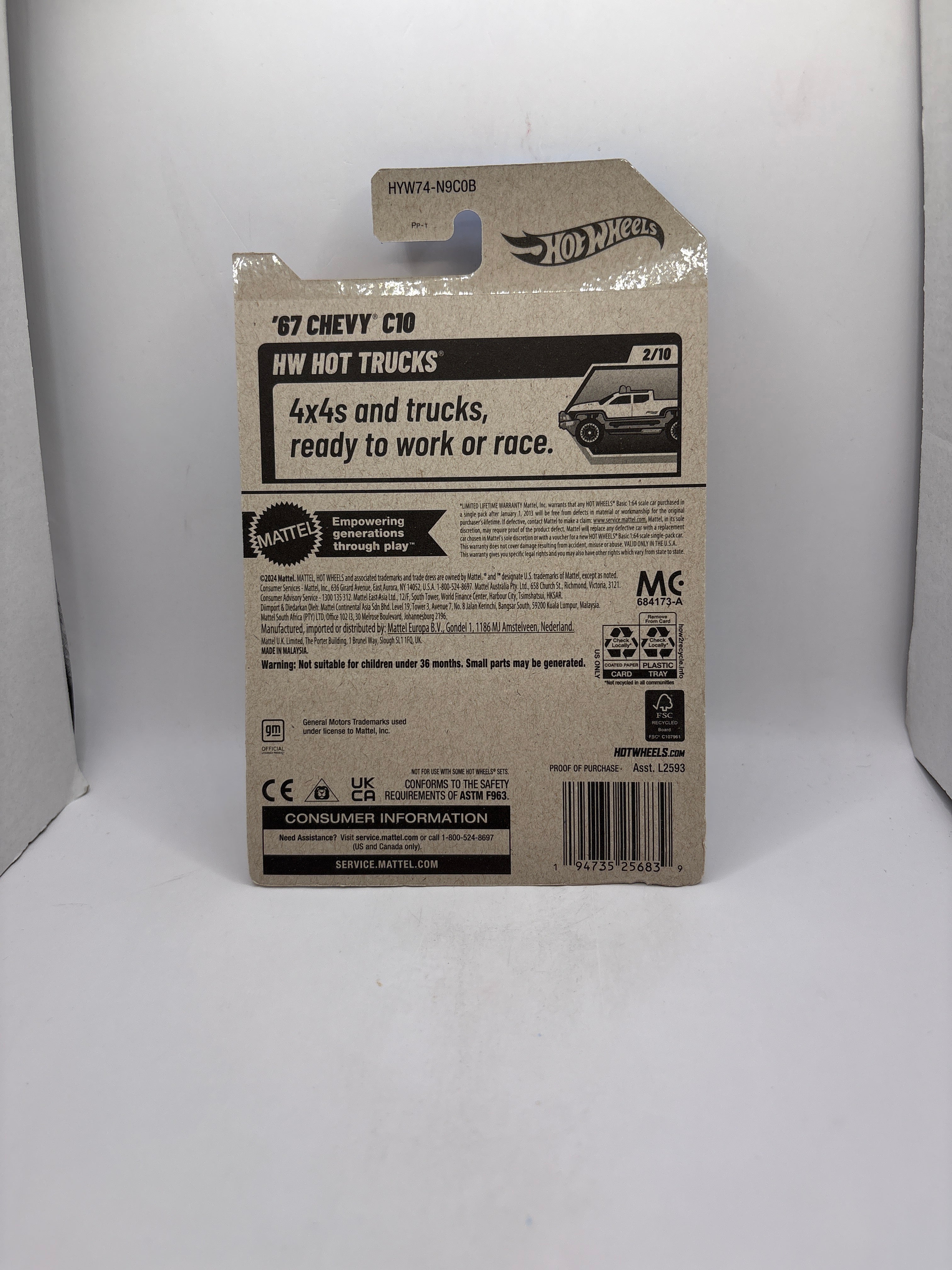 Hot Wheels 67 Chevy C10 Diecast