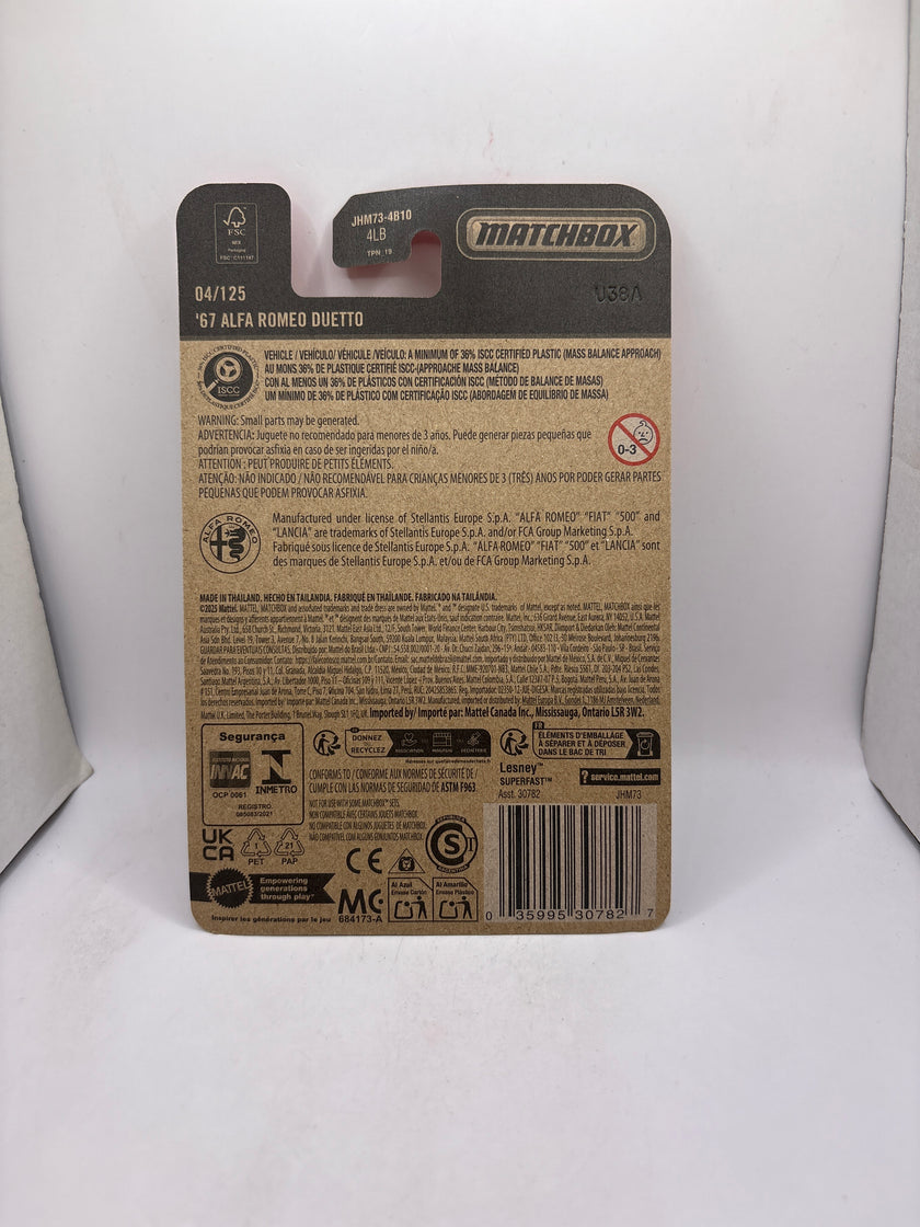 Matchbox 67 Alfa Romeo Duetto Diecast