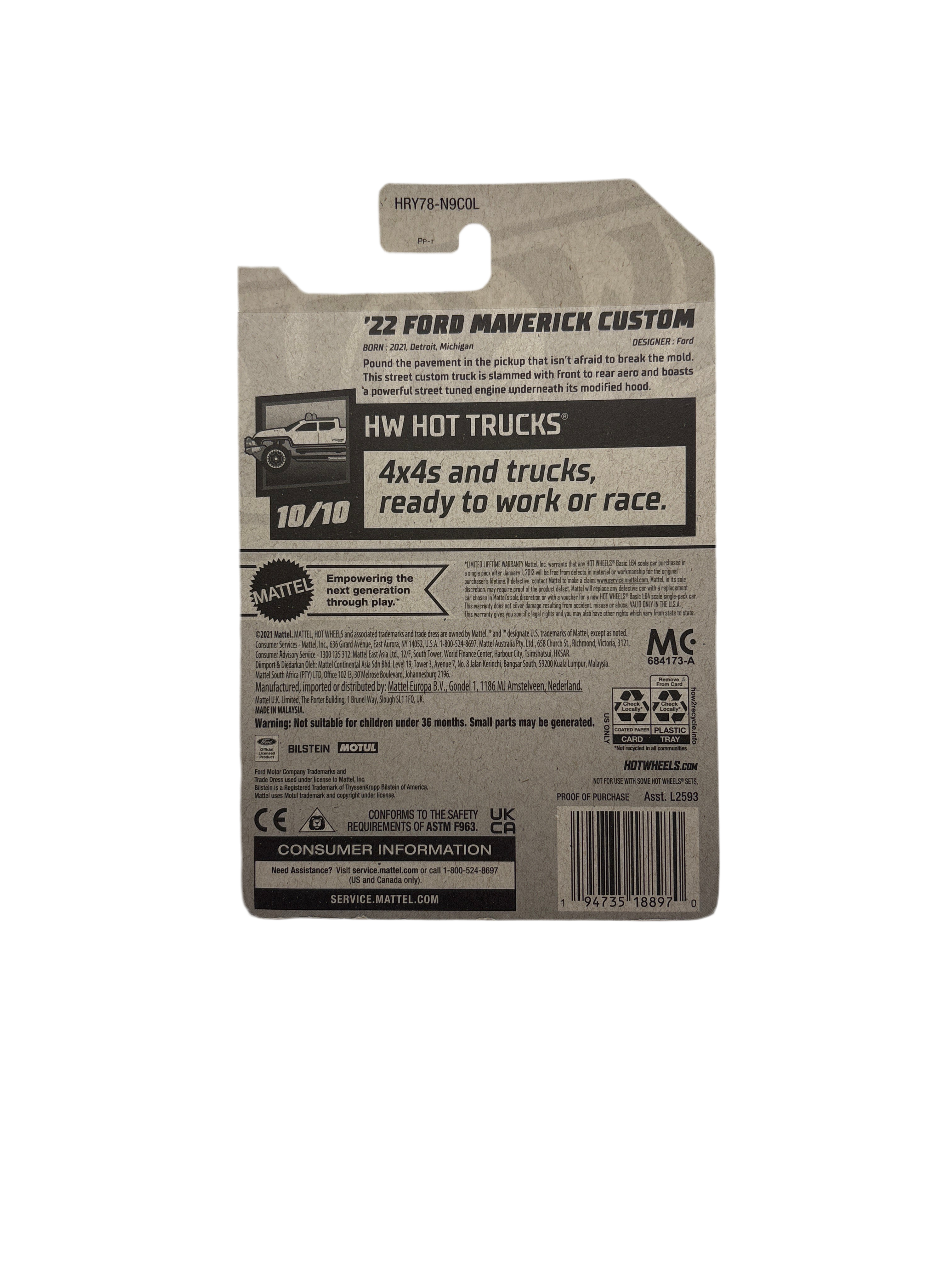 Hot Wheels 22 Ford Maverick Custom Diecast