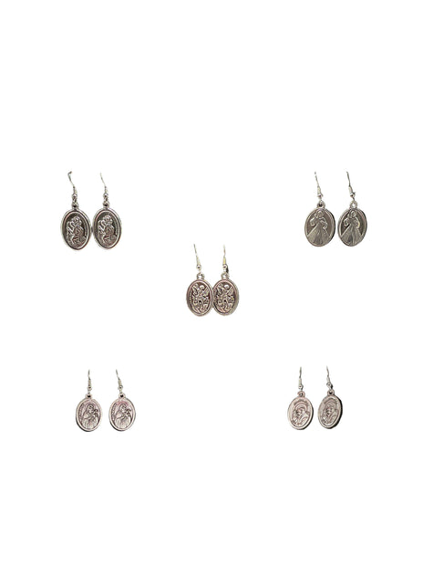Religious Medal Earrings
