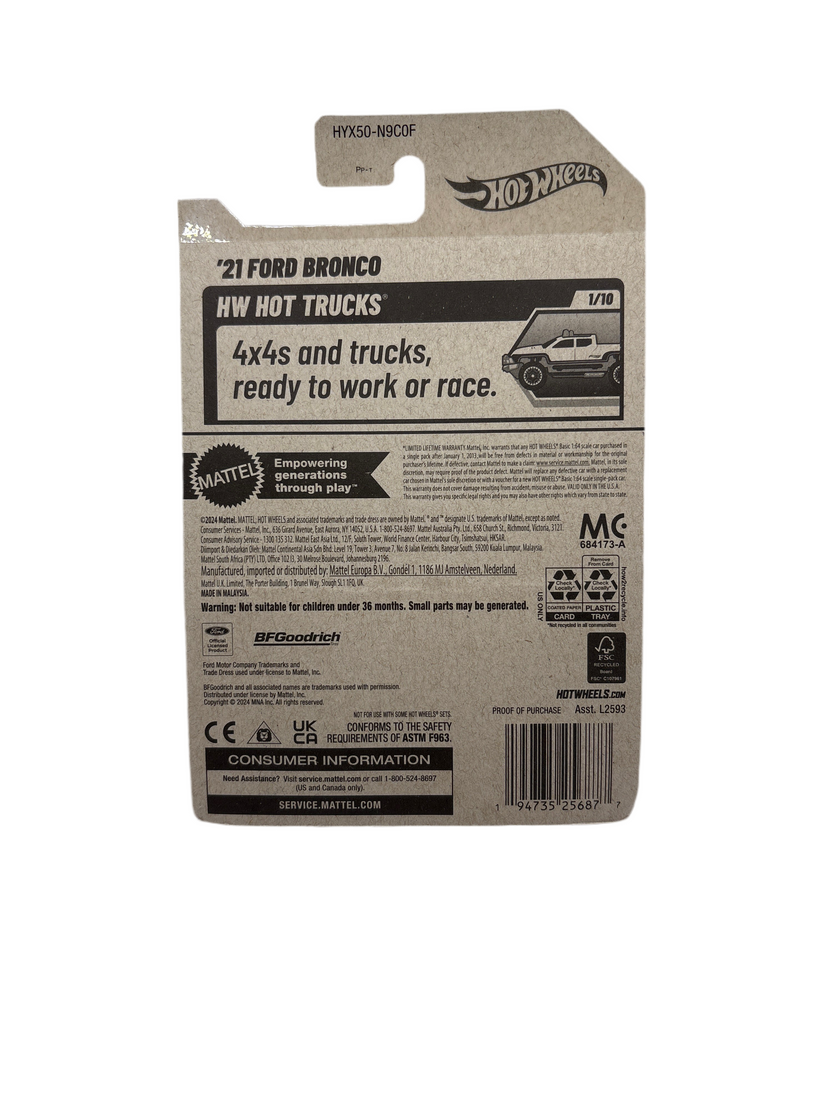 Hot Wheels 21 Ford Bronco Diecast