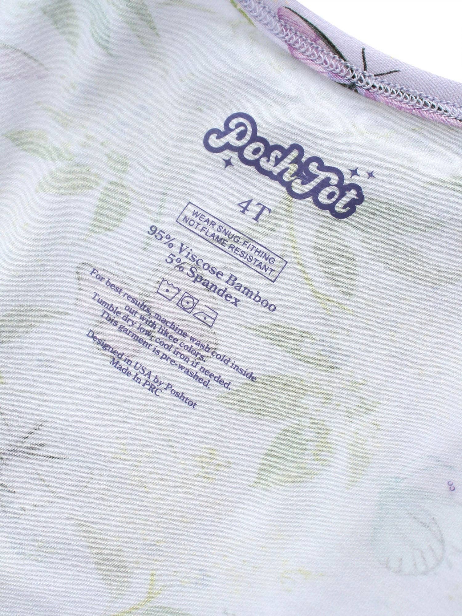 PoshTOT Purple Butterfly Print 2 Piece Short Sleeves PJ Set