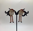 Dangling Leg Santa Earrings