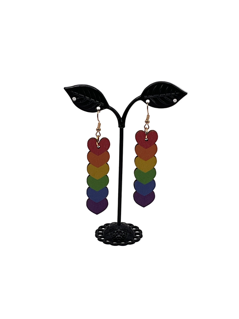 Stacked heart earrings