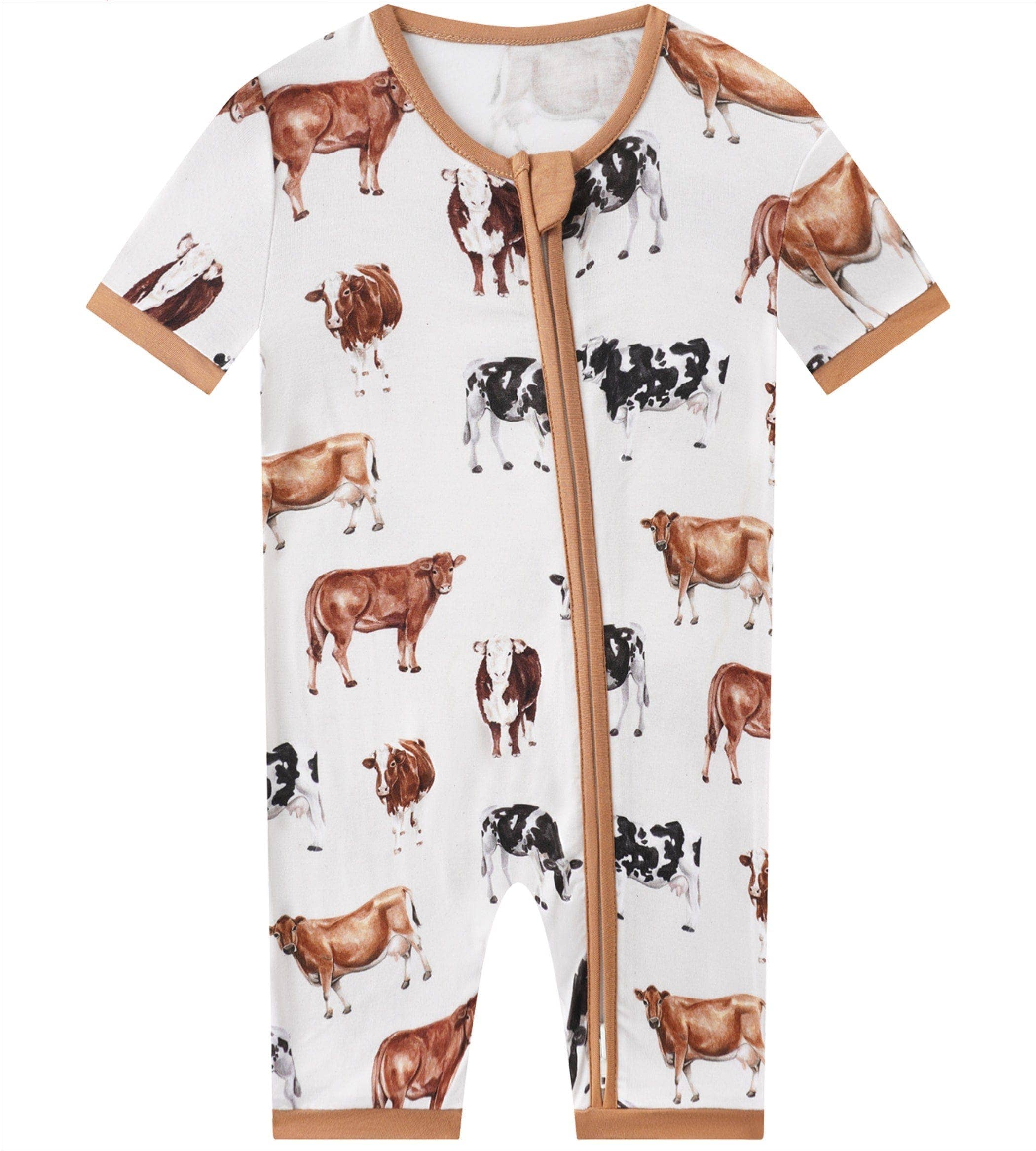Posh TOT How Now Brown Cow? Bamboo Shorty Romper