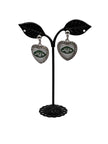 Football Heart And Crystal Earrings