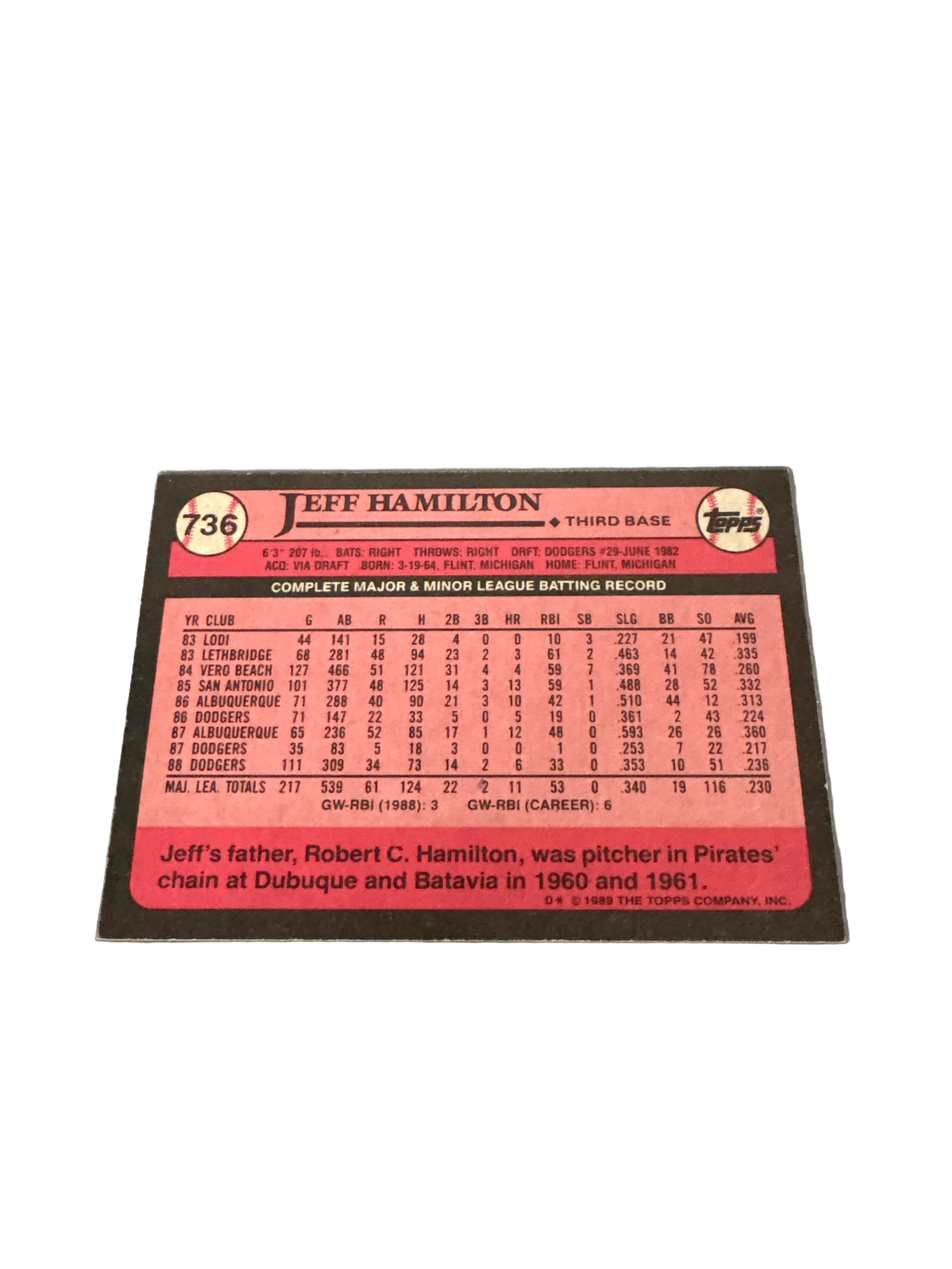 Topps Jeff Hamilton