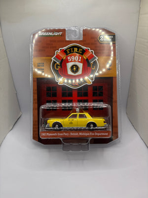 Greenlight 1982 Plymouth Gran Fury-Detroit, Michigan Fire Department Diecast