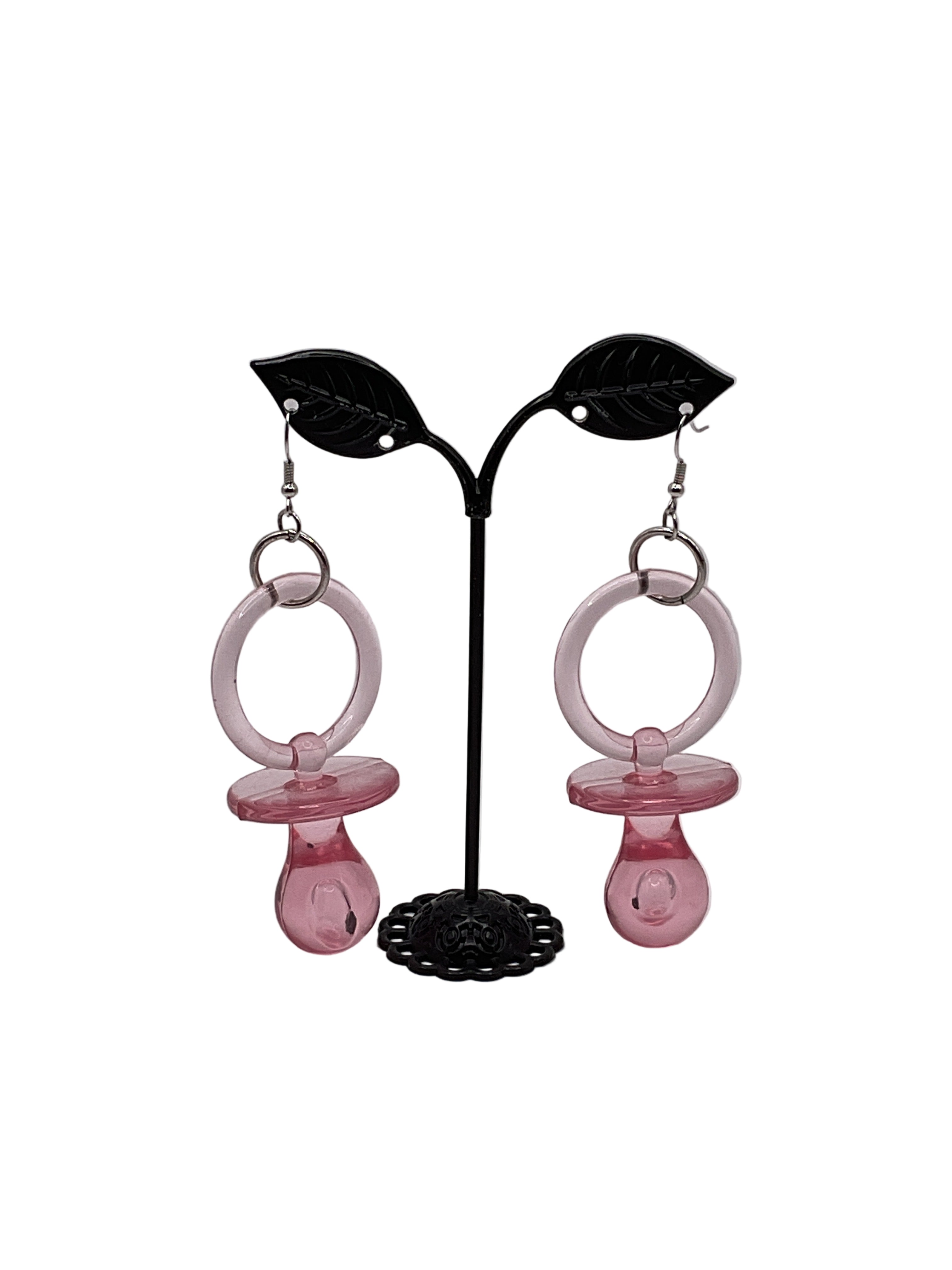 Pink Pacifier Earrings
