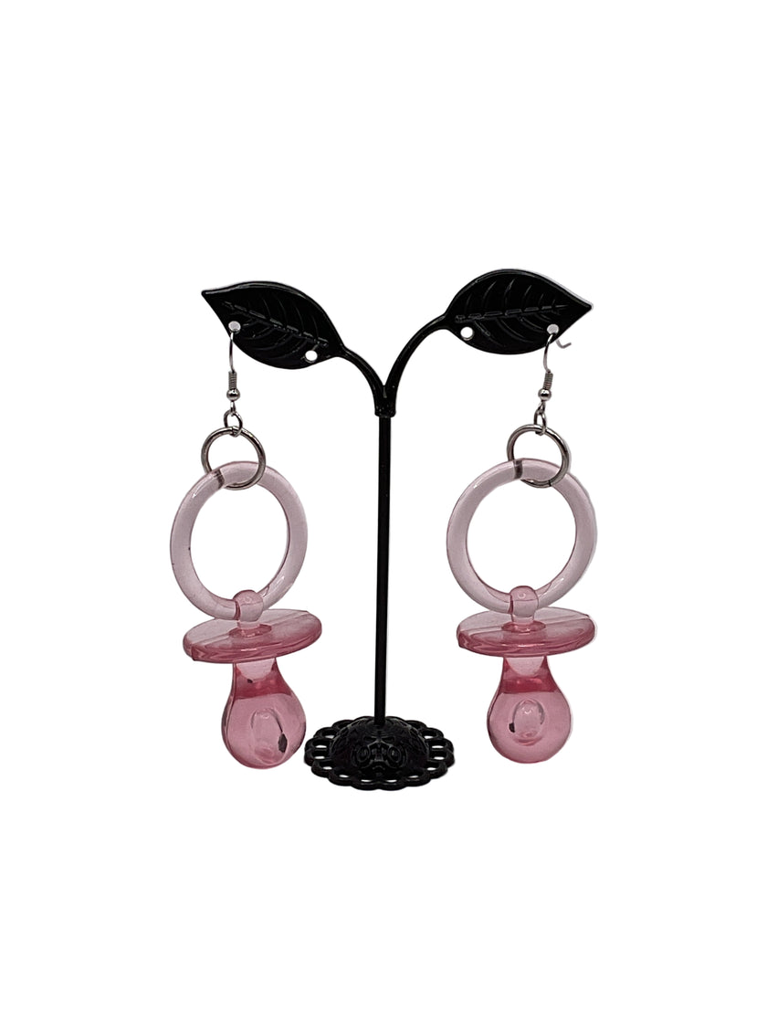 Pink Pacifier Earrings