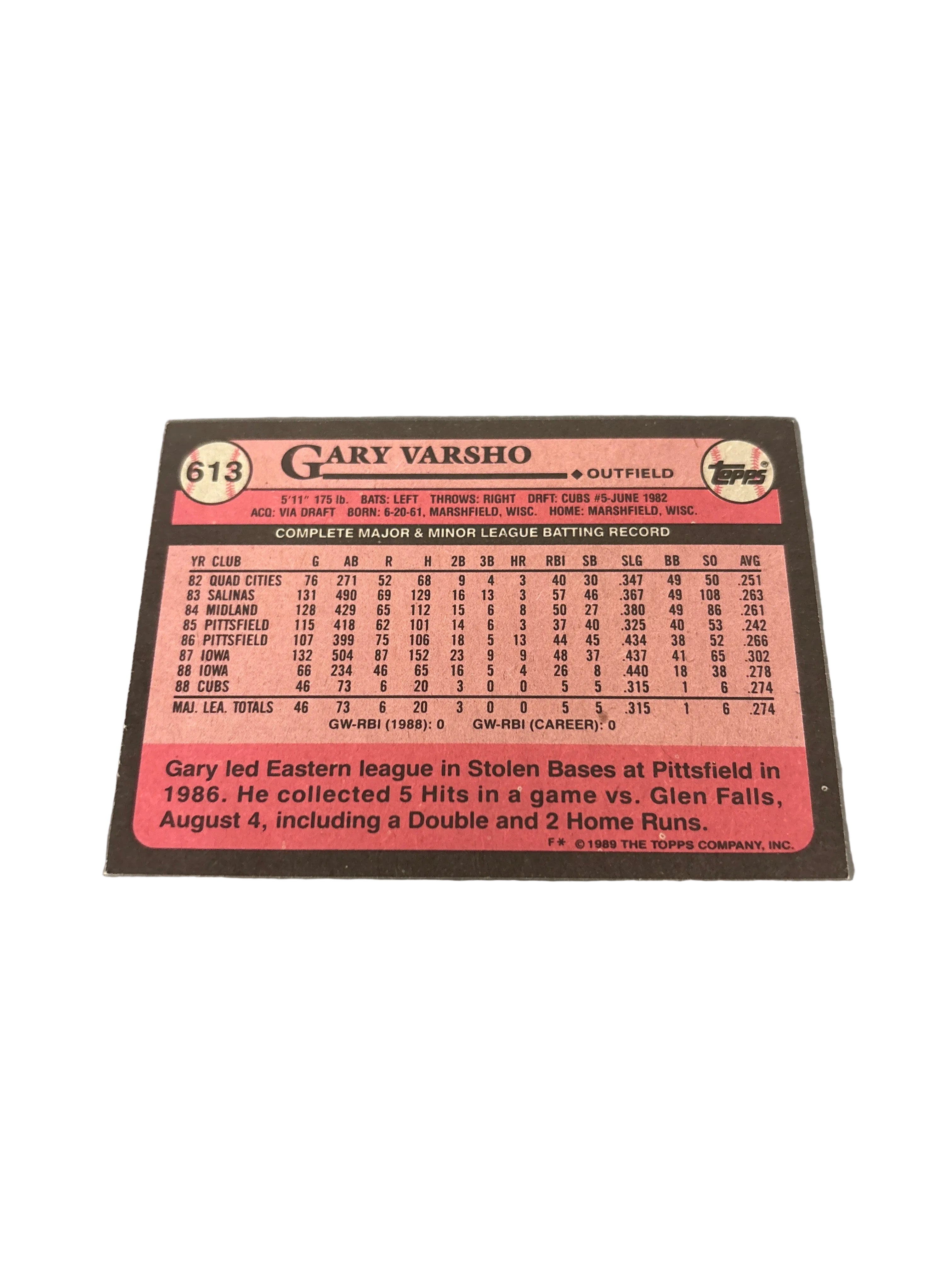 Topps Gary Varsho