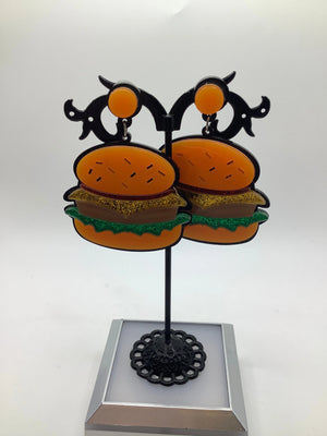 Cheese burger earrings