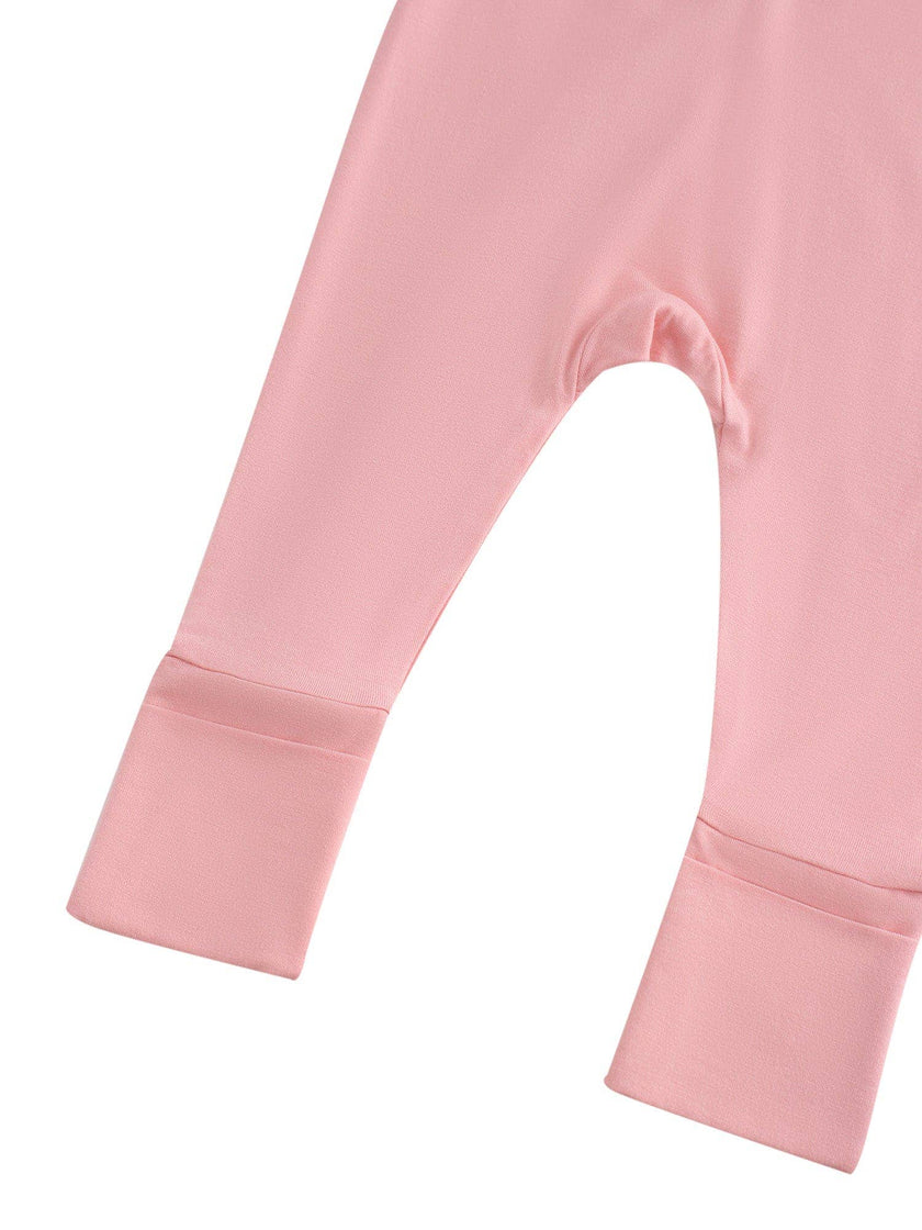PoshTOT Peach Bamboo Baby Convertible Zippy Romper