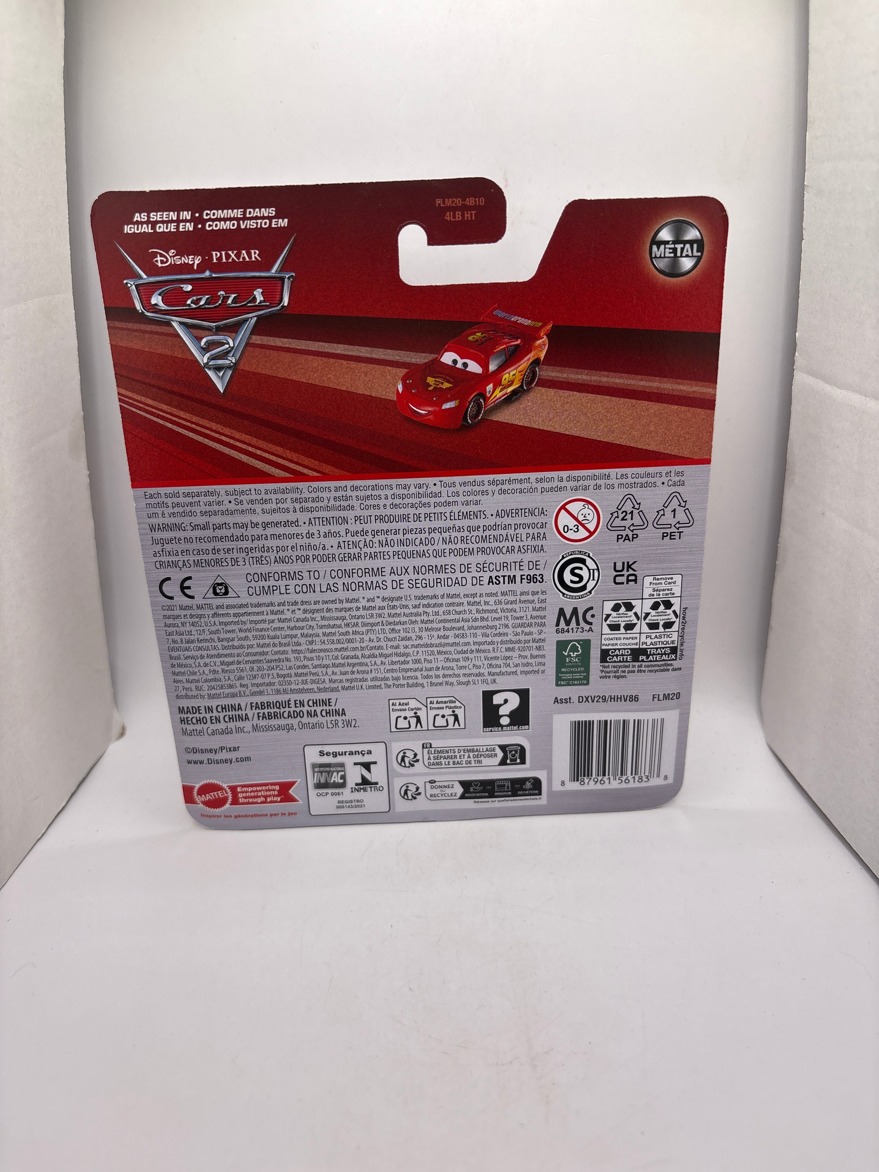 Disney Pixar Cars Lightning McQueen With Racing Wheels Diecast red