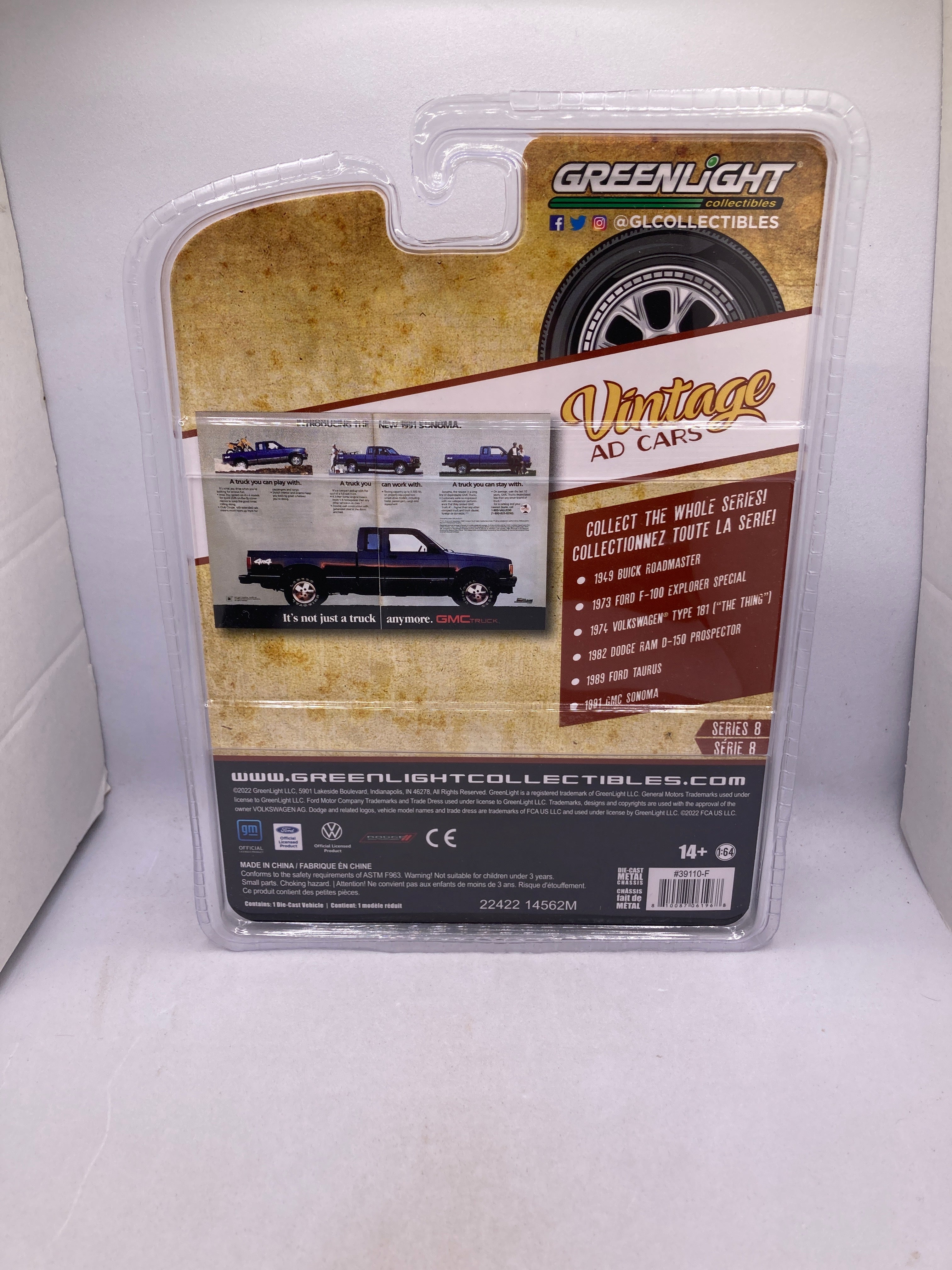 Greenlight 1991 GMC Sonoma Diecast