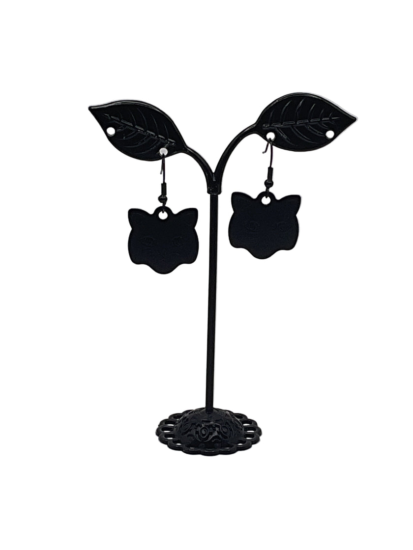 Cat Head Tag Earrings