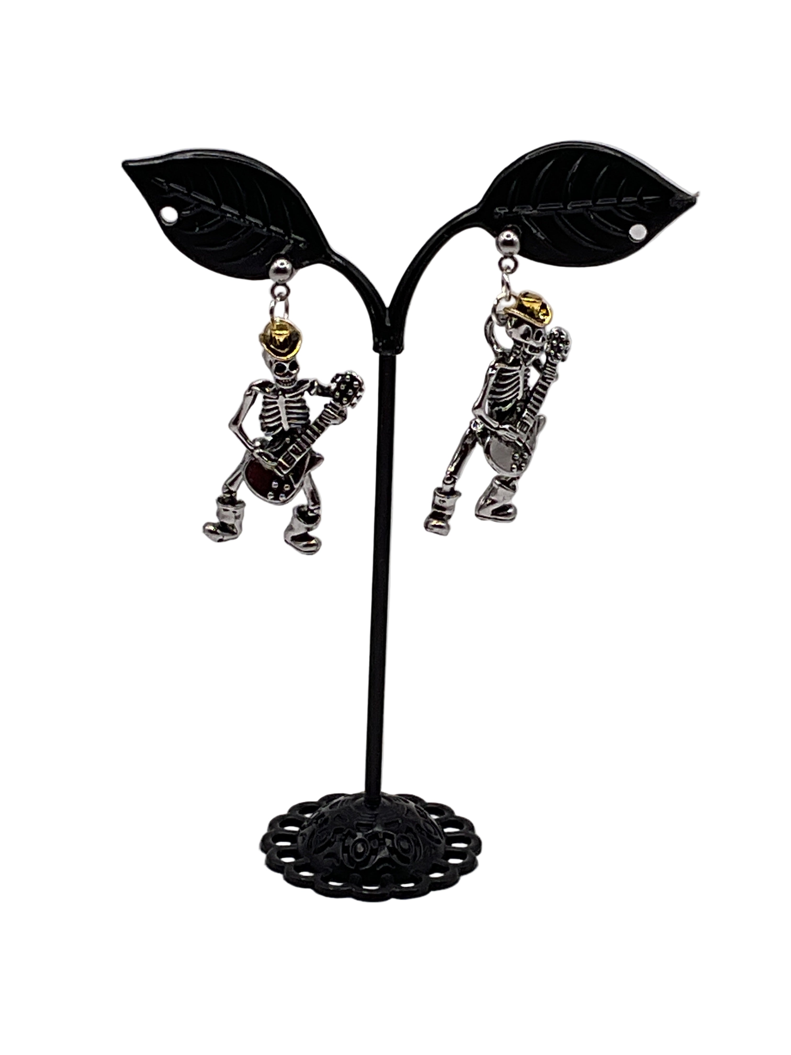 Cowboy skeleton earrings