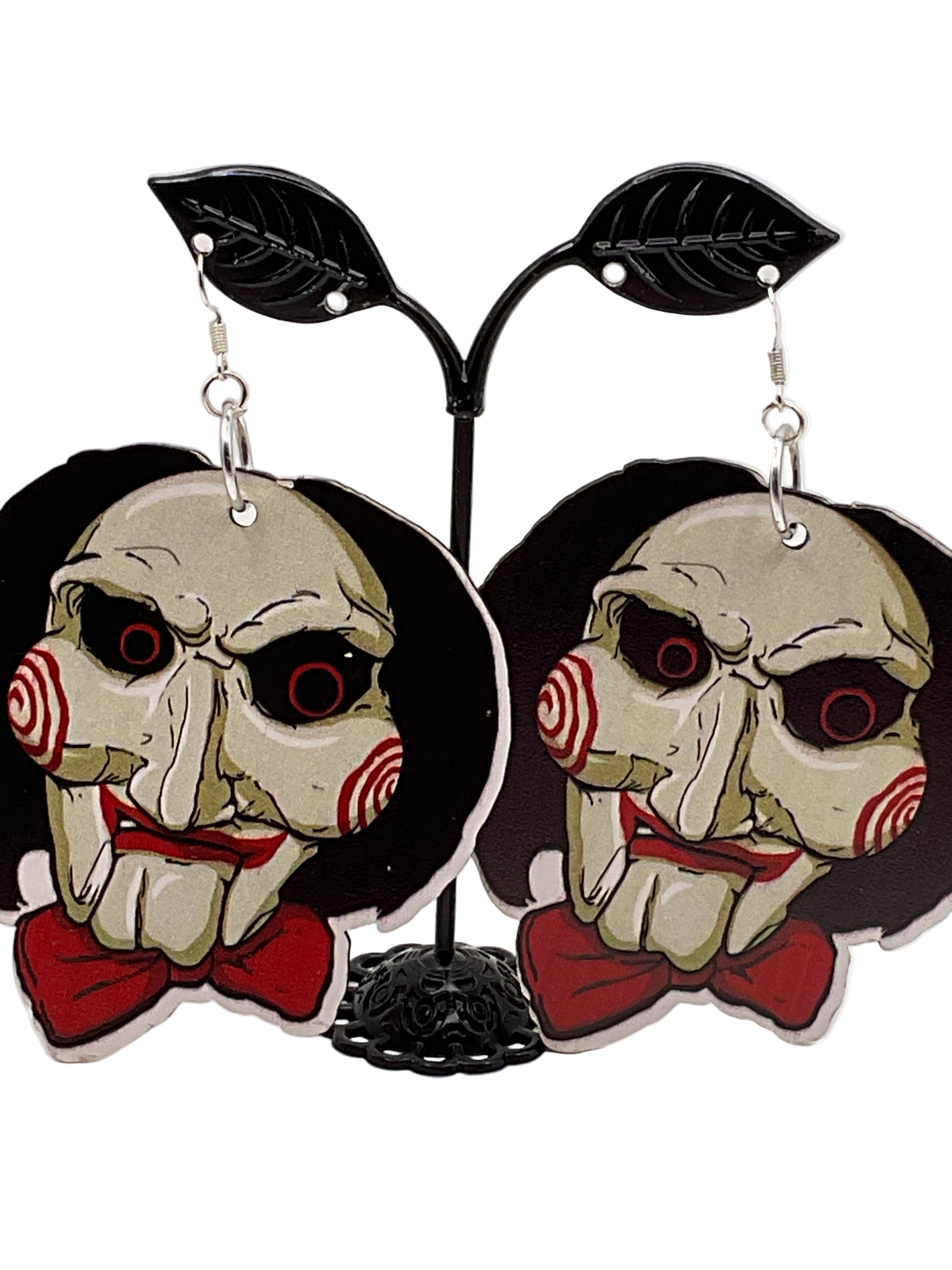 Large Wooden Horror Earrings