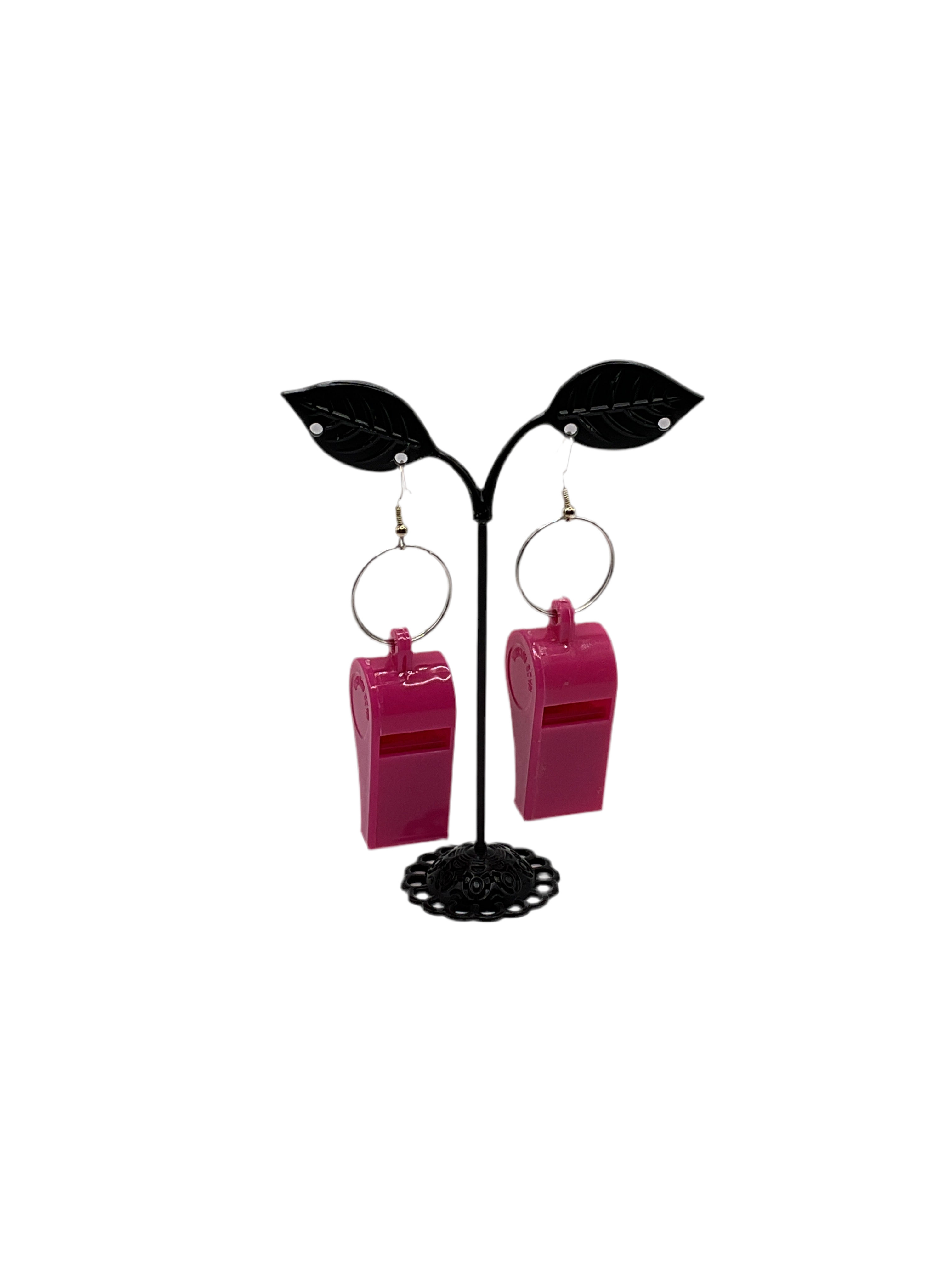 Pink whistle earrings