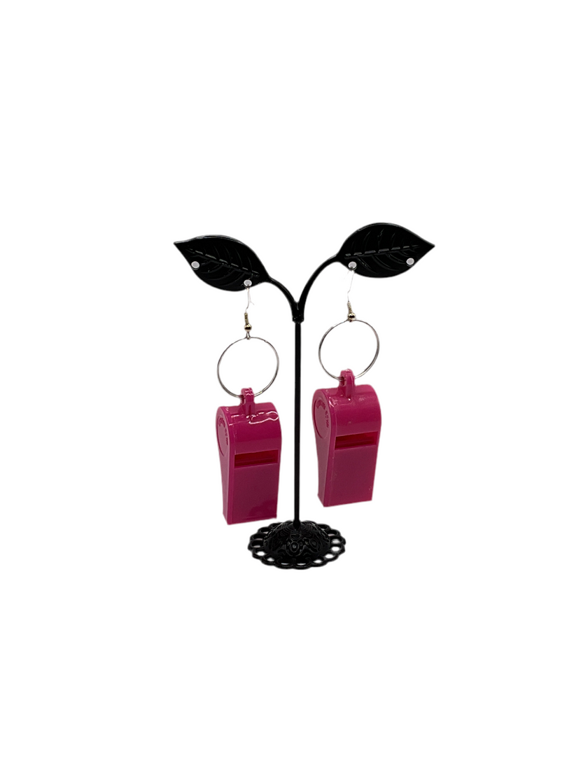 Pink whistle earrings