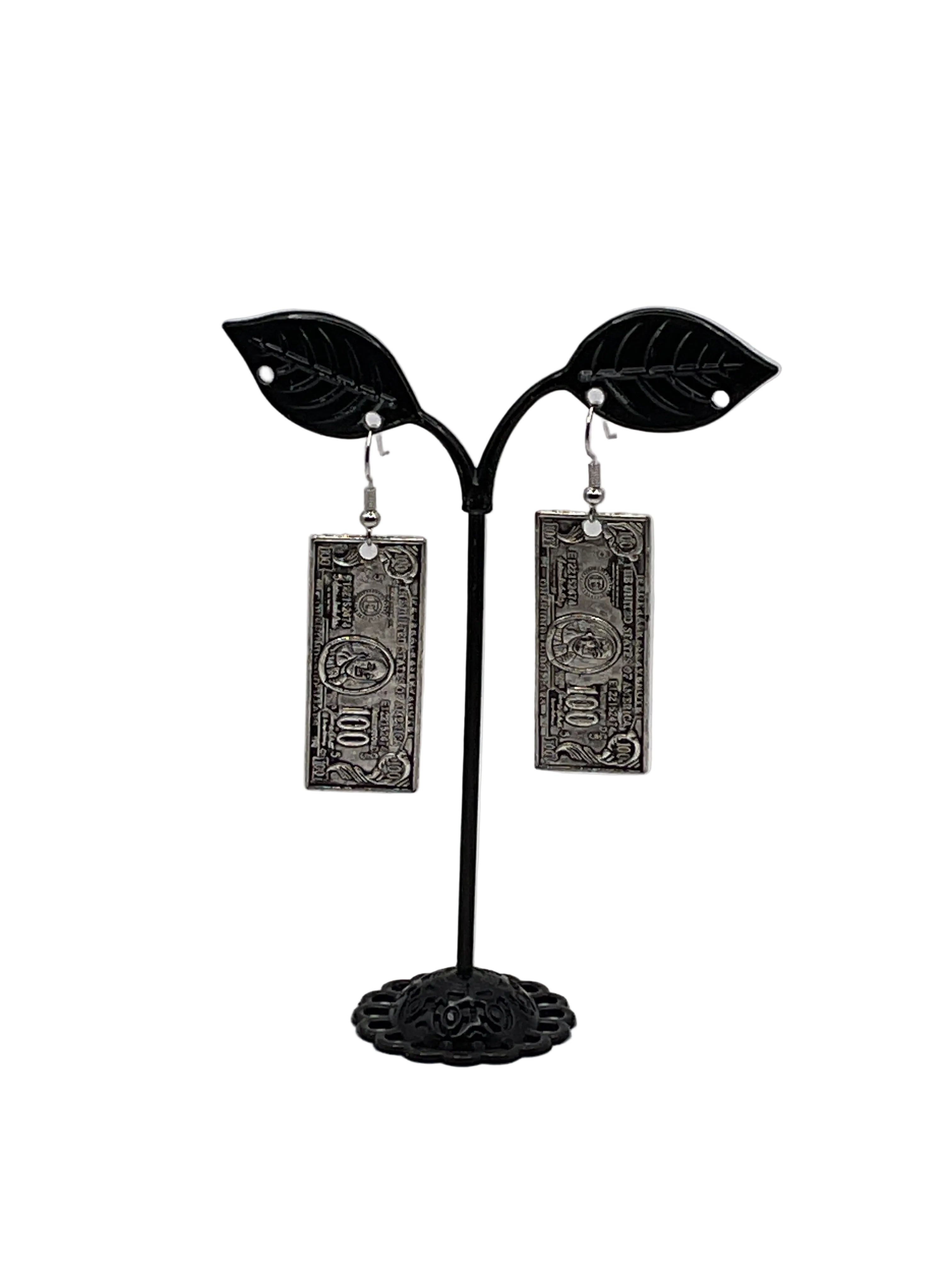 100 Dollar Bill Earrings