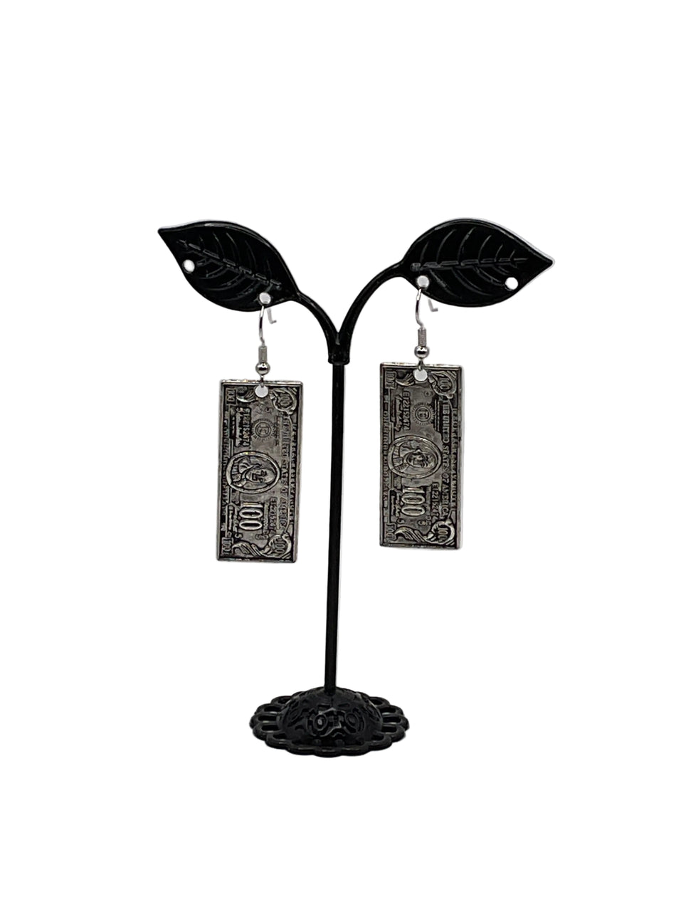 100 Dollar Bill Earrings