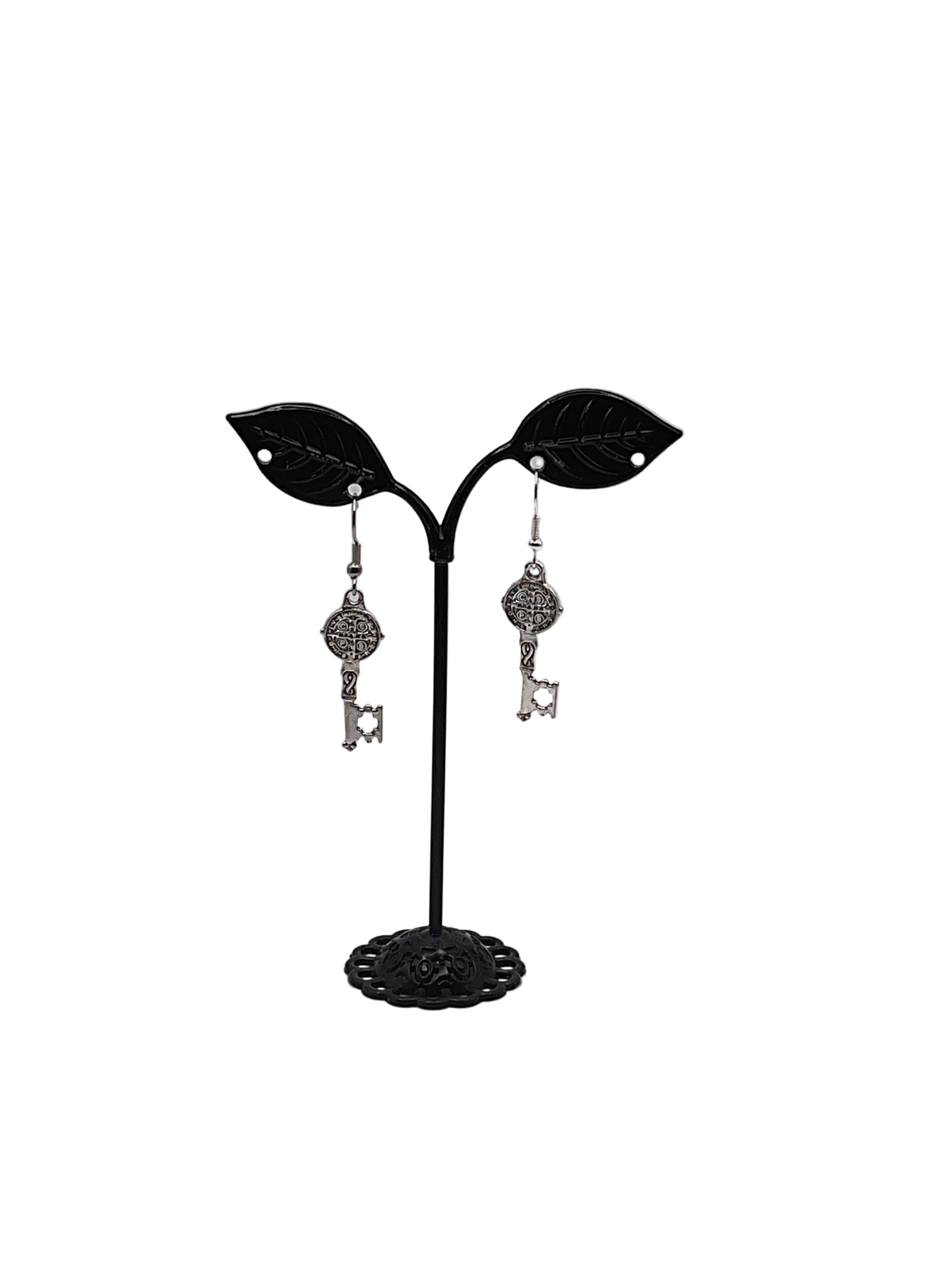 St. Benedict Key Medal Earrings