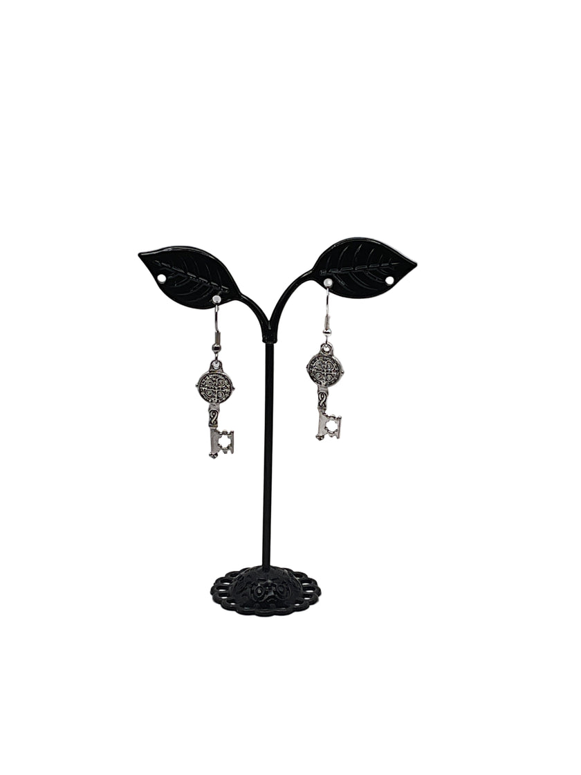 St. Benedict Key Medal Earrings