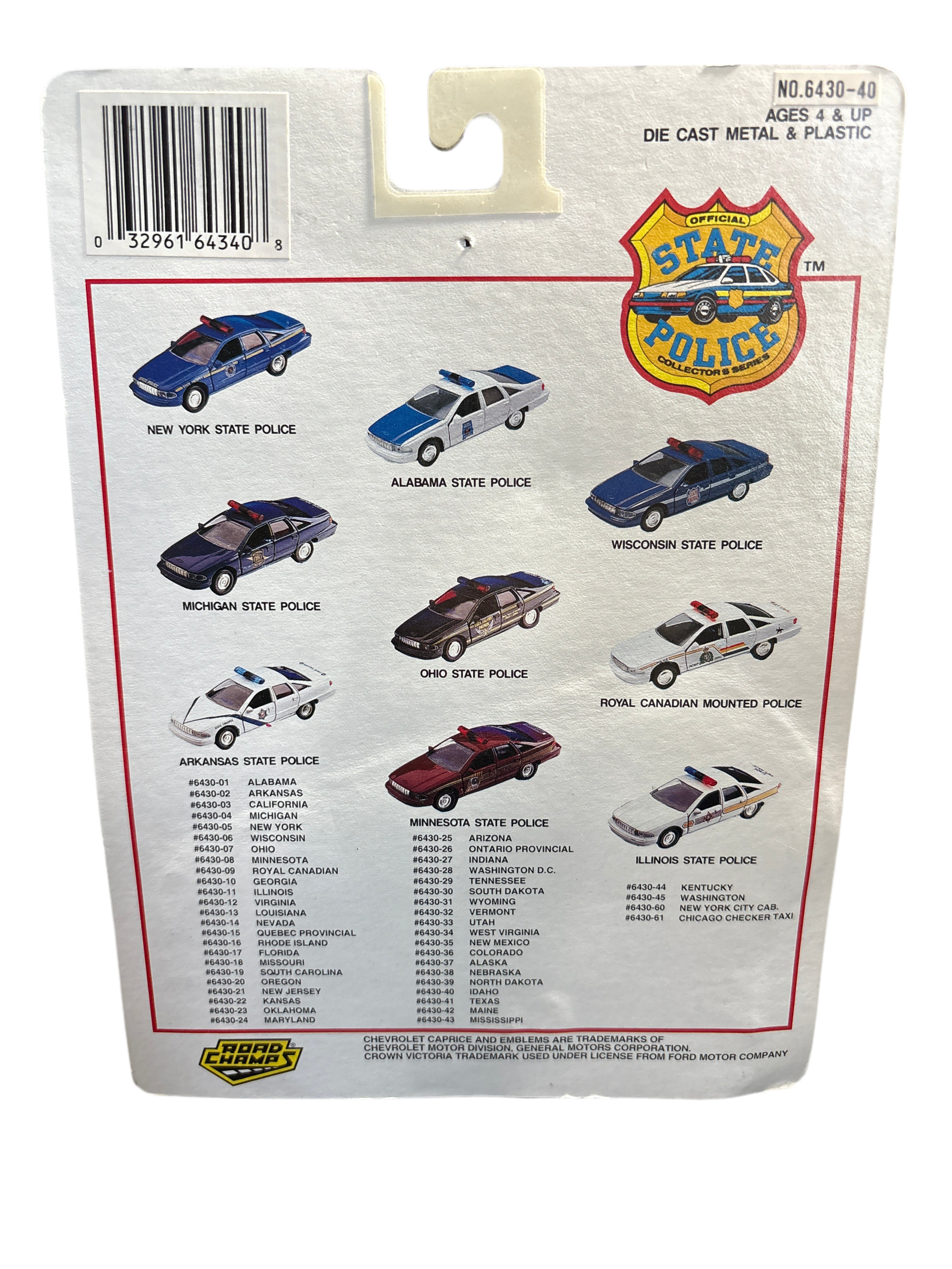 Road Champs Idaho State Police Diecast