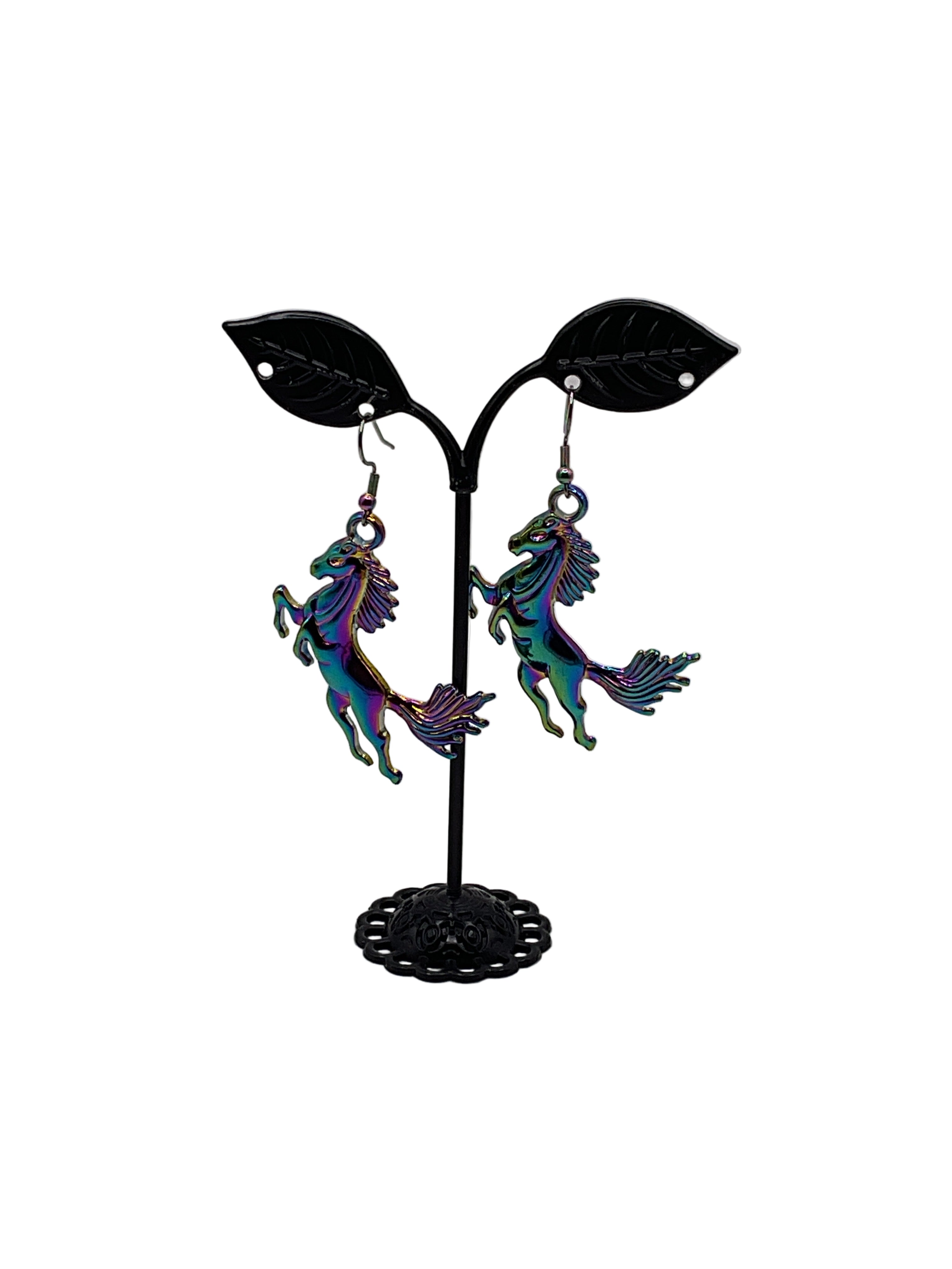 Rainbow  horse earrings