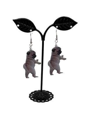 Pug meme earrings