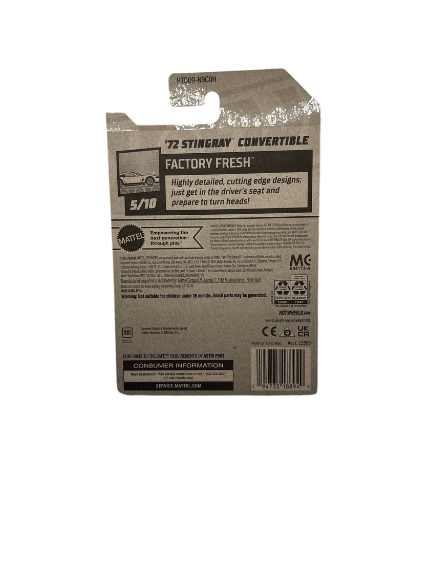 Hot Wheels 72 Stingray Convertible Diecast