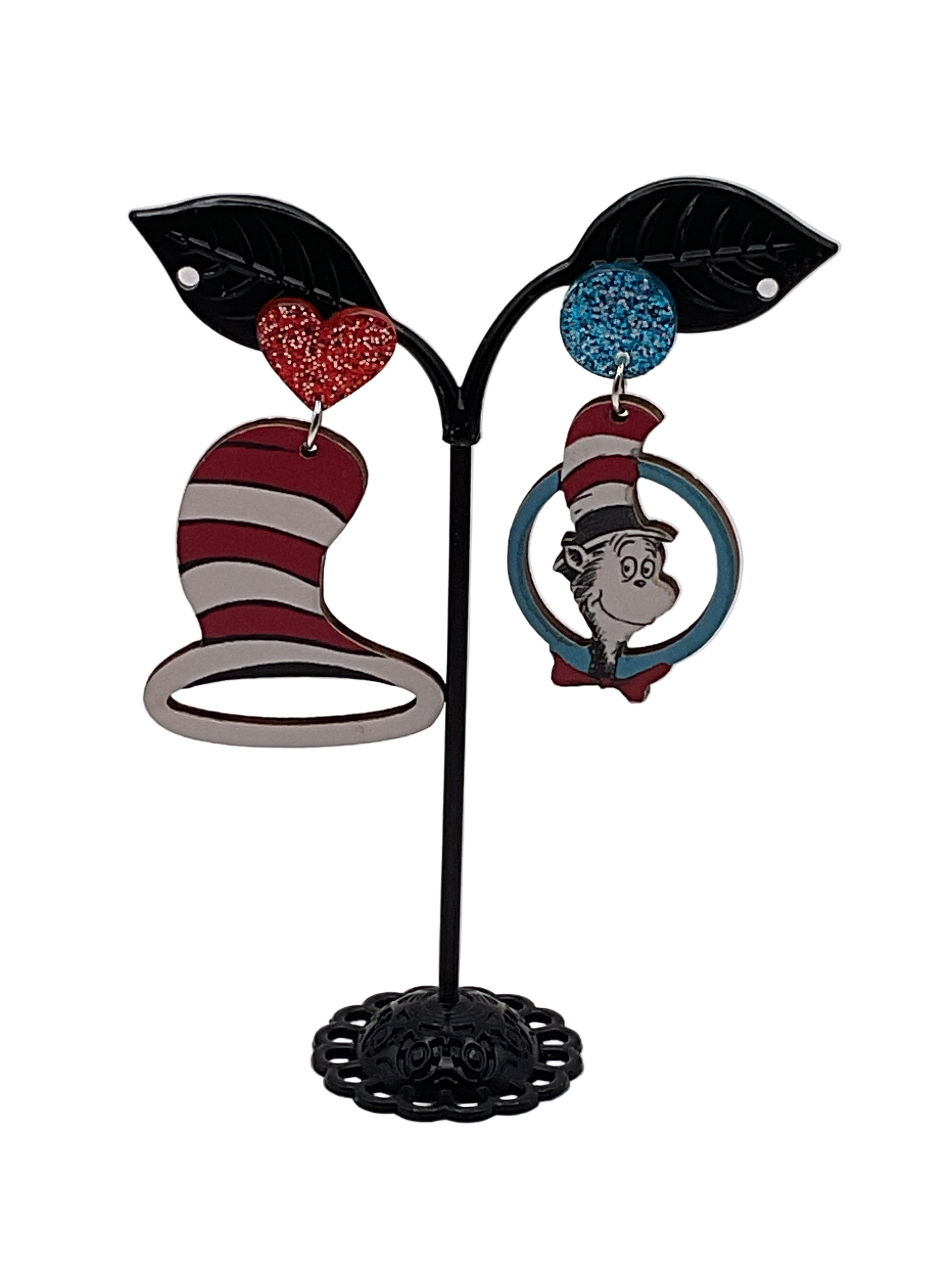 Cat in the Hat earrings