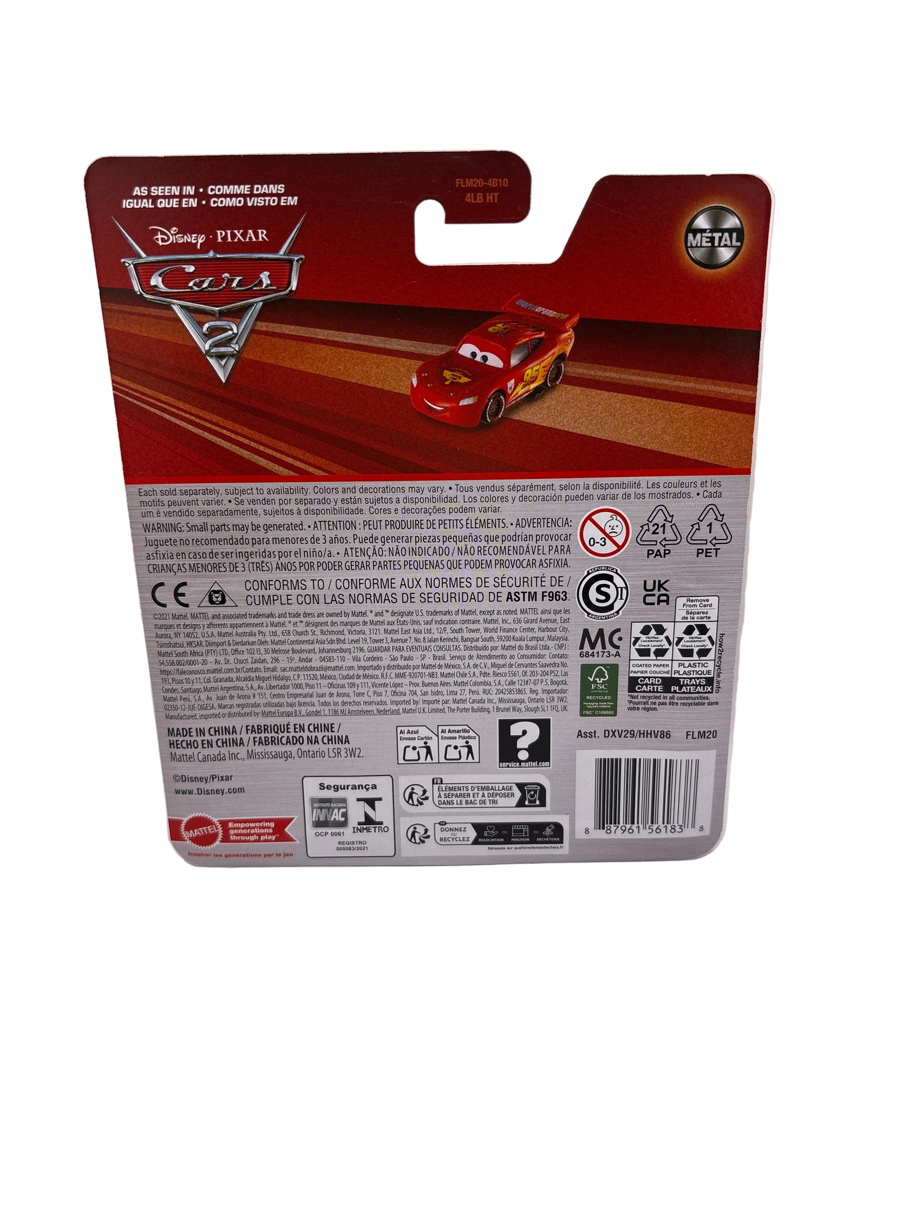 Disney Pixar Cars Lightning McQueen With Racing Wheels Diecast red