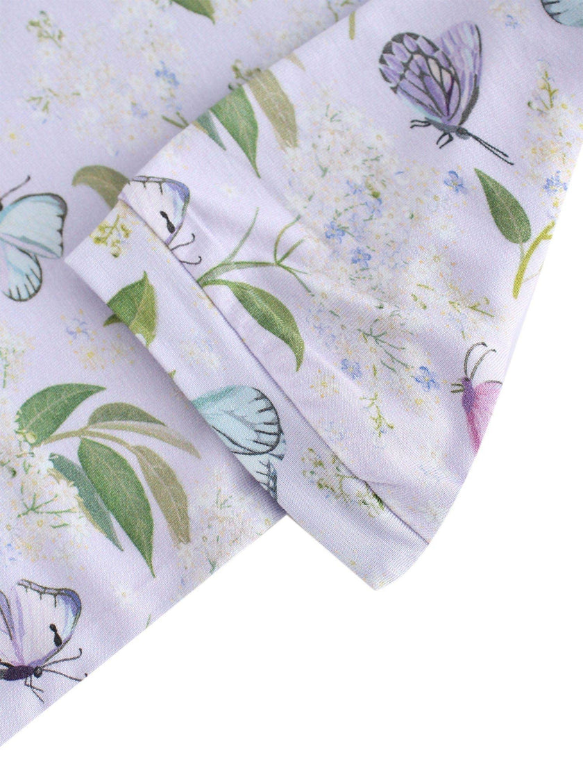 PoshTOT Purple Butterfly Print 2 Piece Short Sleeves PJ Set