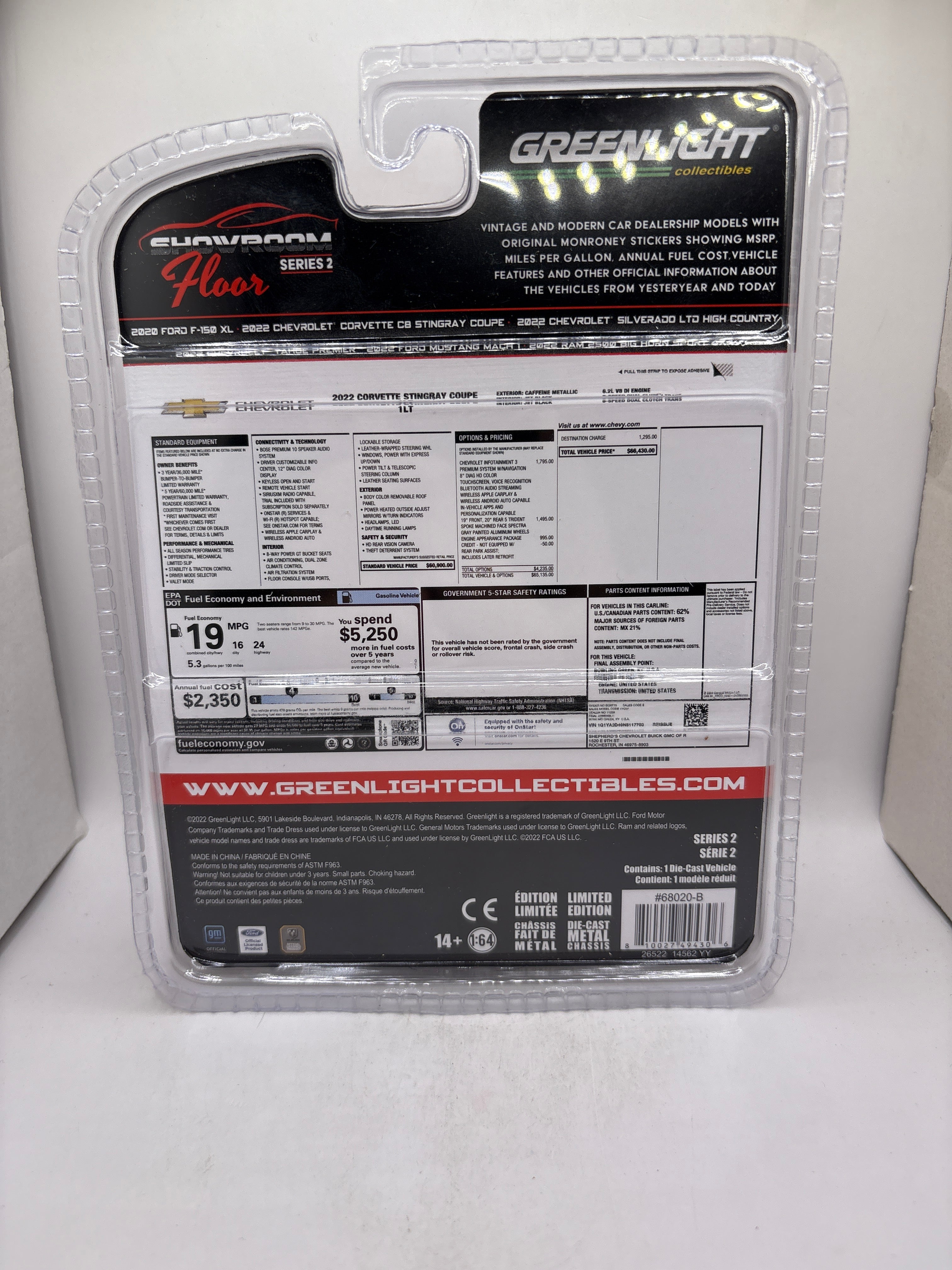 Greenlight 2022 Chevrolet Corvette C8 Stingray Coupe Diecast