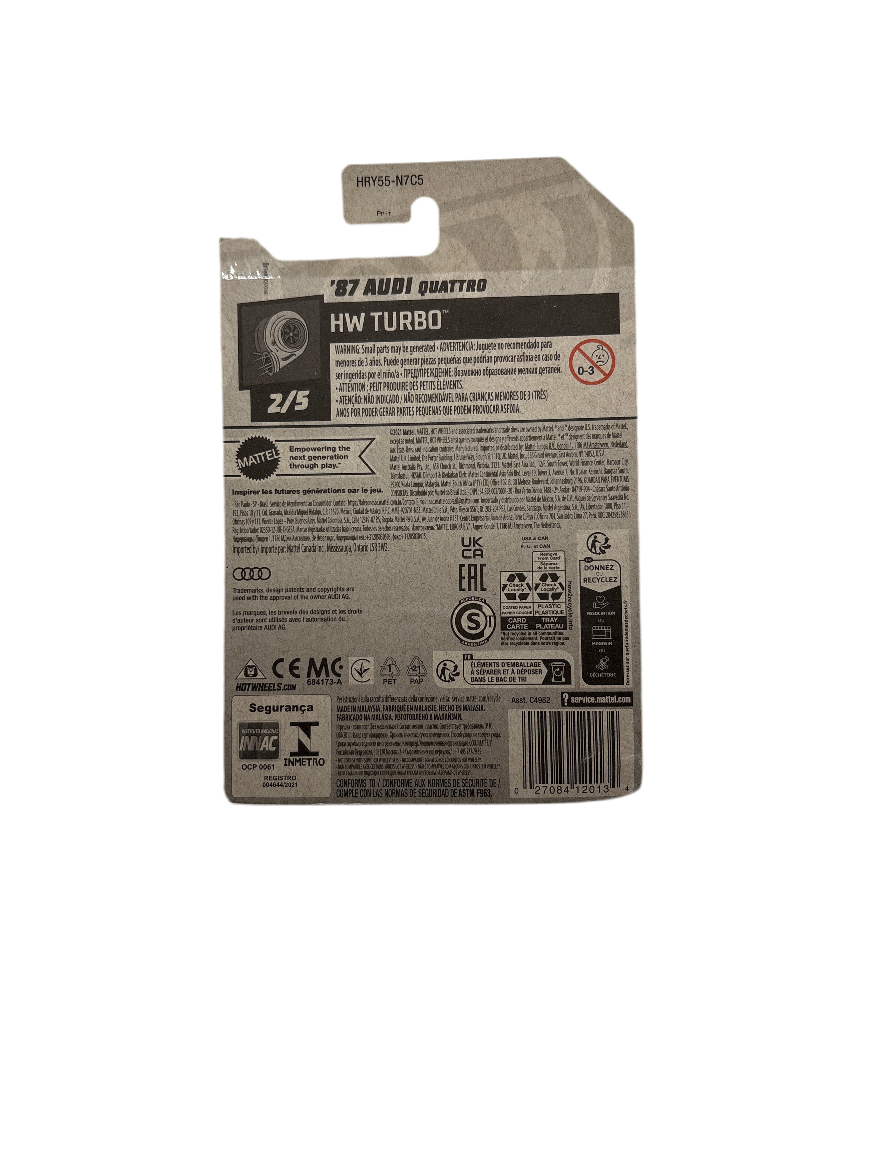 Hot Wheels 87 Audi Quattro Diecast