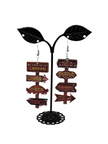 Halloween signpost earrings