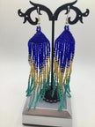 Blue Peruvian beaded earrings