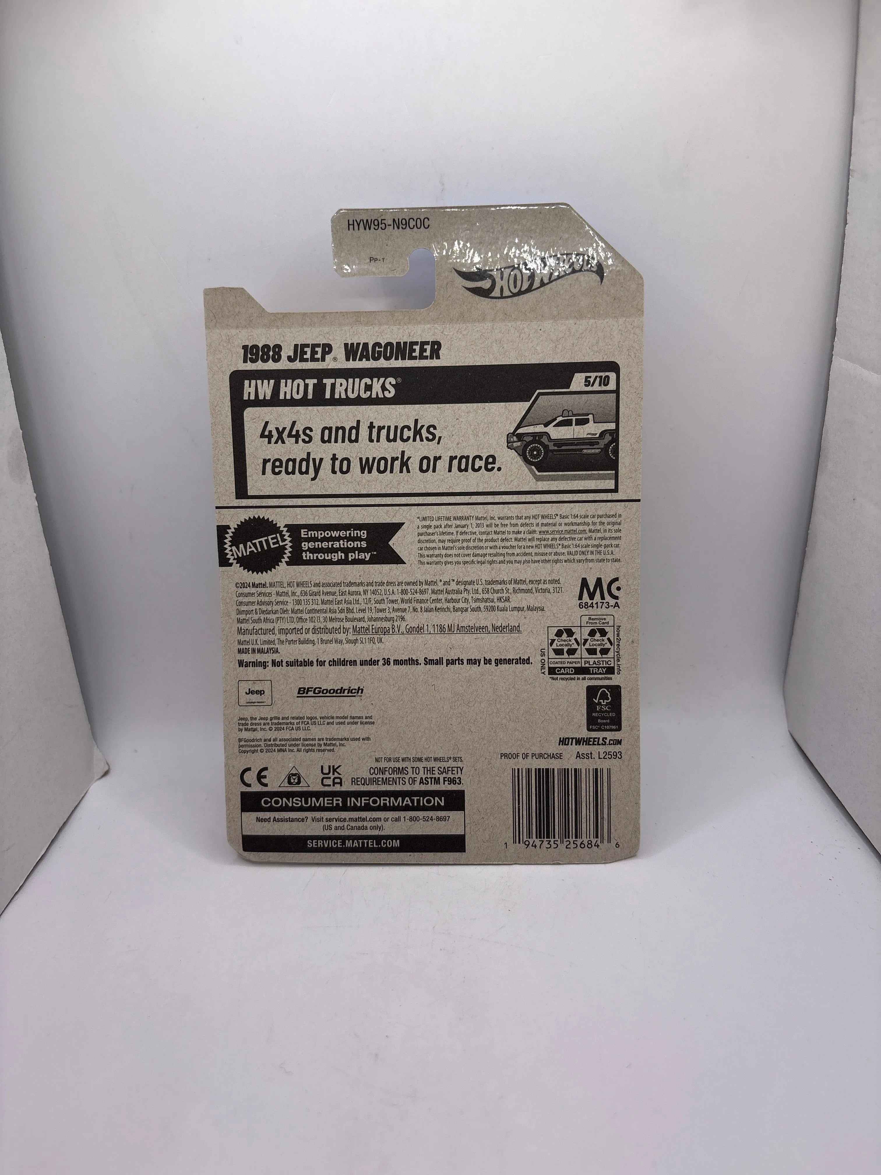 Hot Wheels 1988 Jeep Wagoneer Diecast