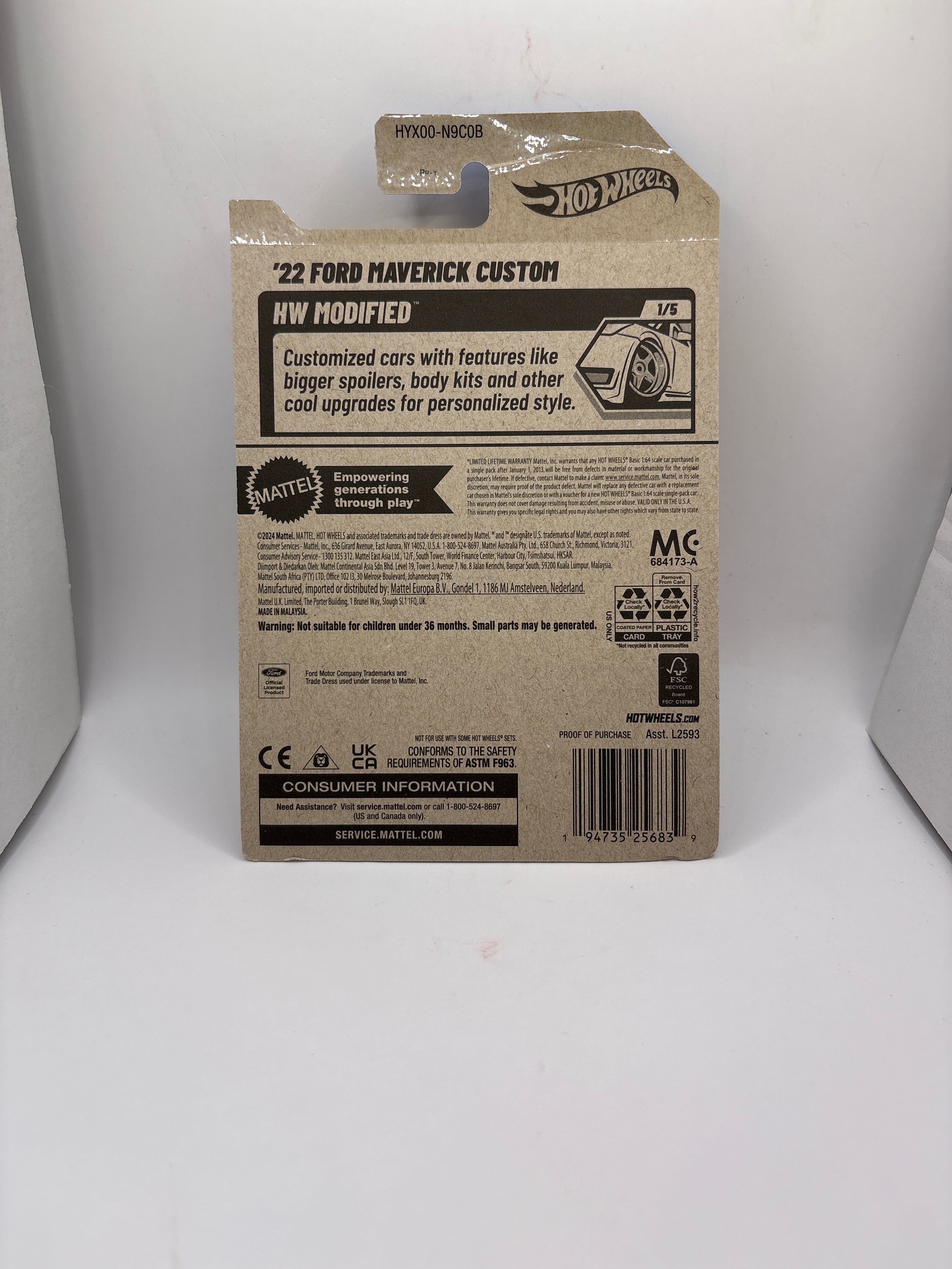 Hot Wheels 22 Ford Maverick Custom Diecast