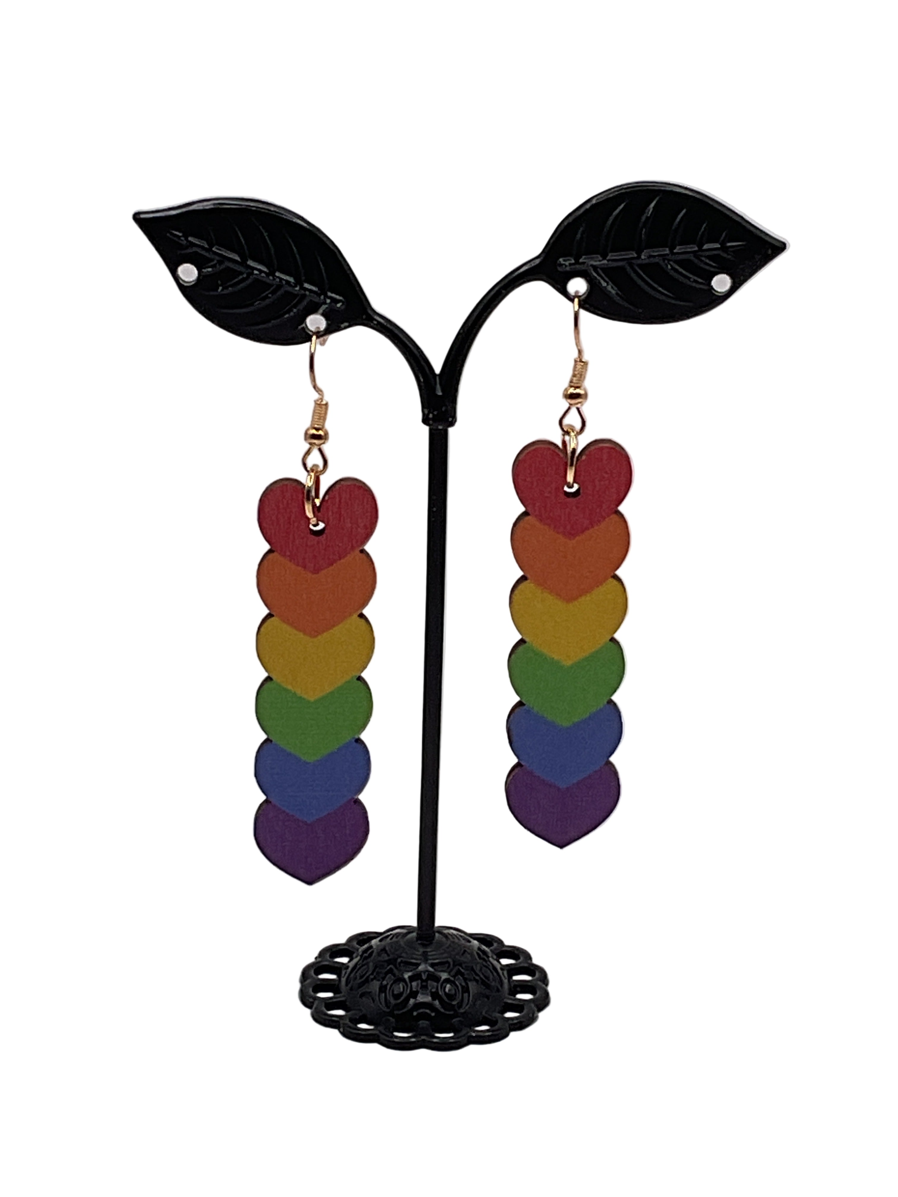 Stacked heart earrings