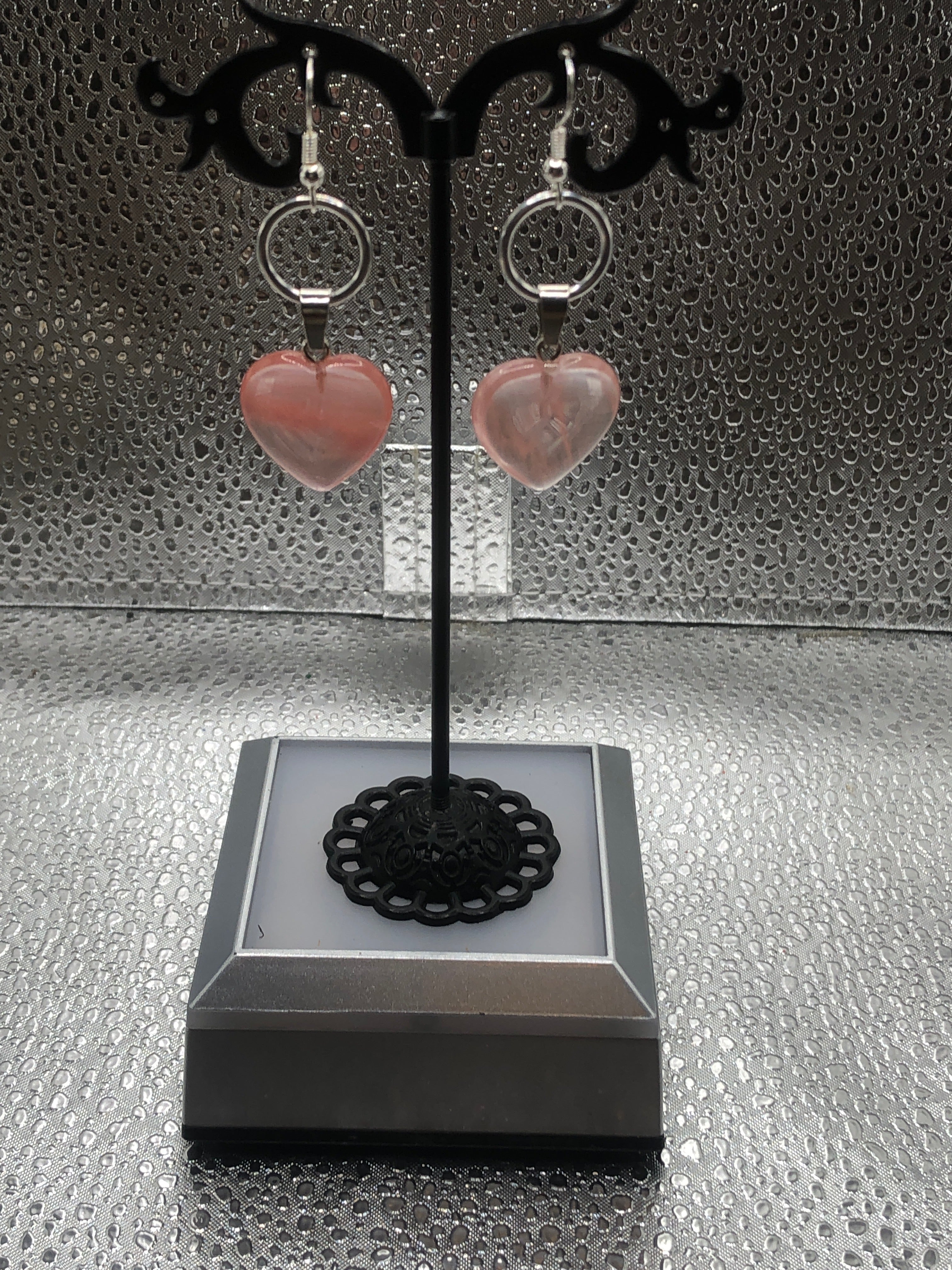 Light pink heart earrings