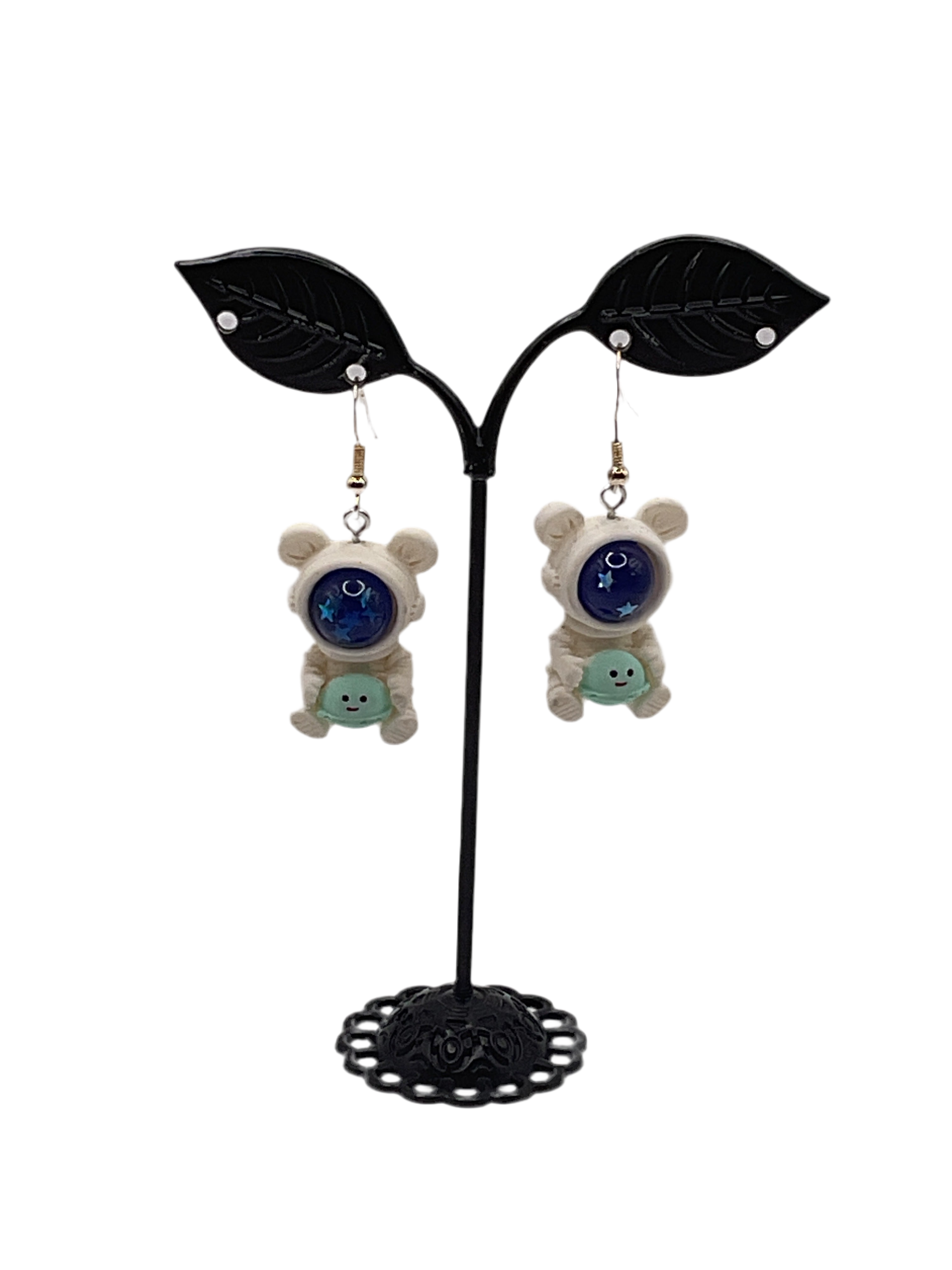 Bear astronaut earrings