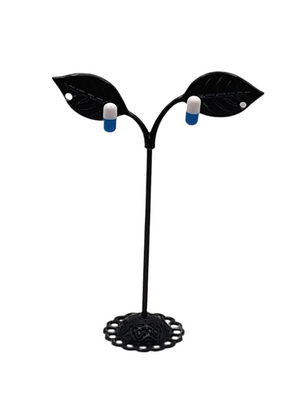 Blue and White Pill earrings