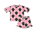 Checkered Doodles | Two-Piece Short Sleeve Pajama Set
