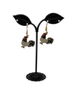 Silver and Gold Enamel Roosters