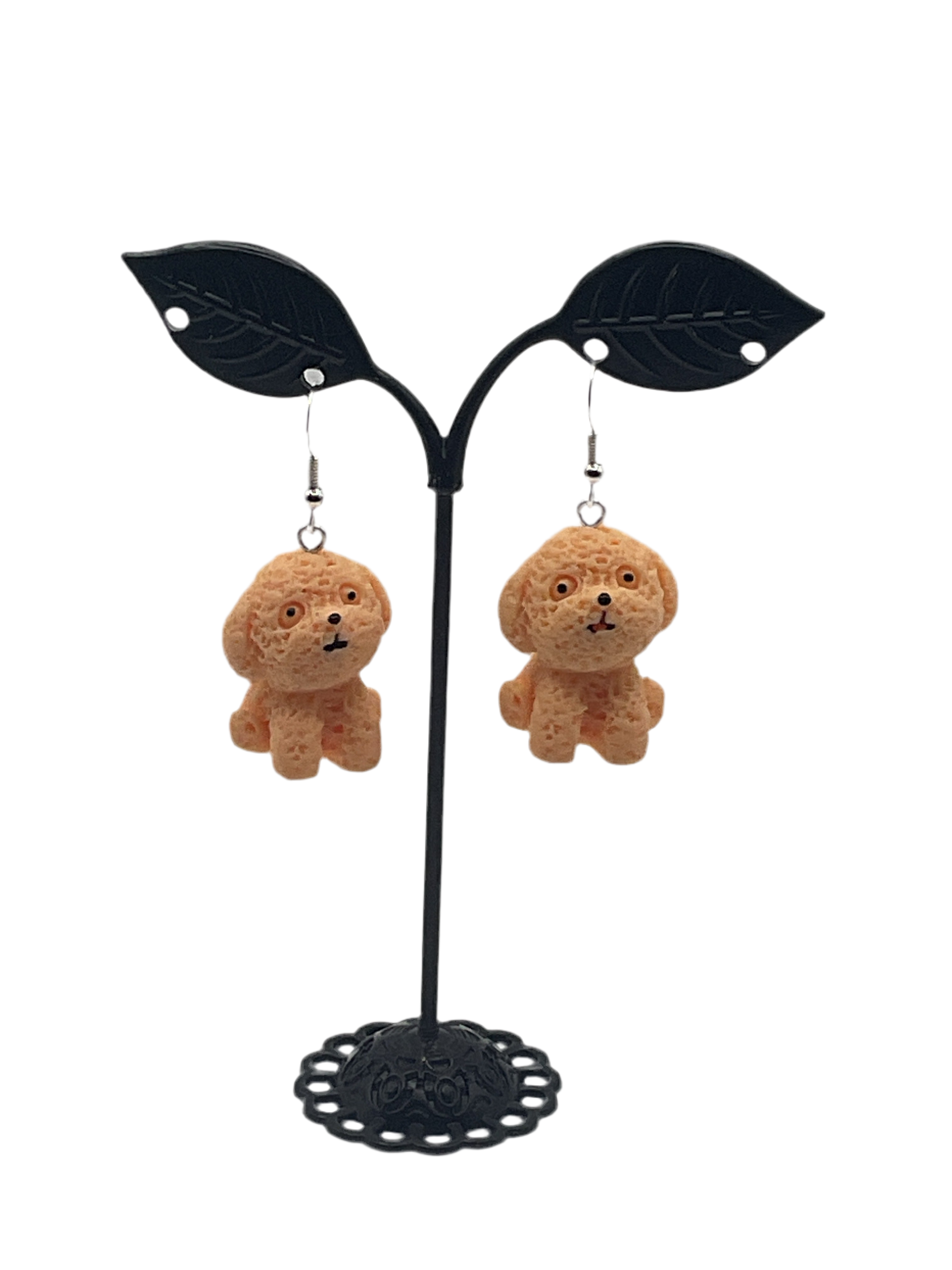 Fluffy dog earrings