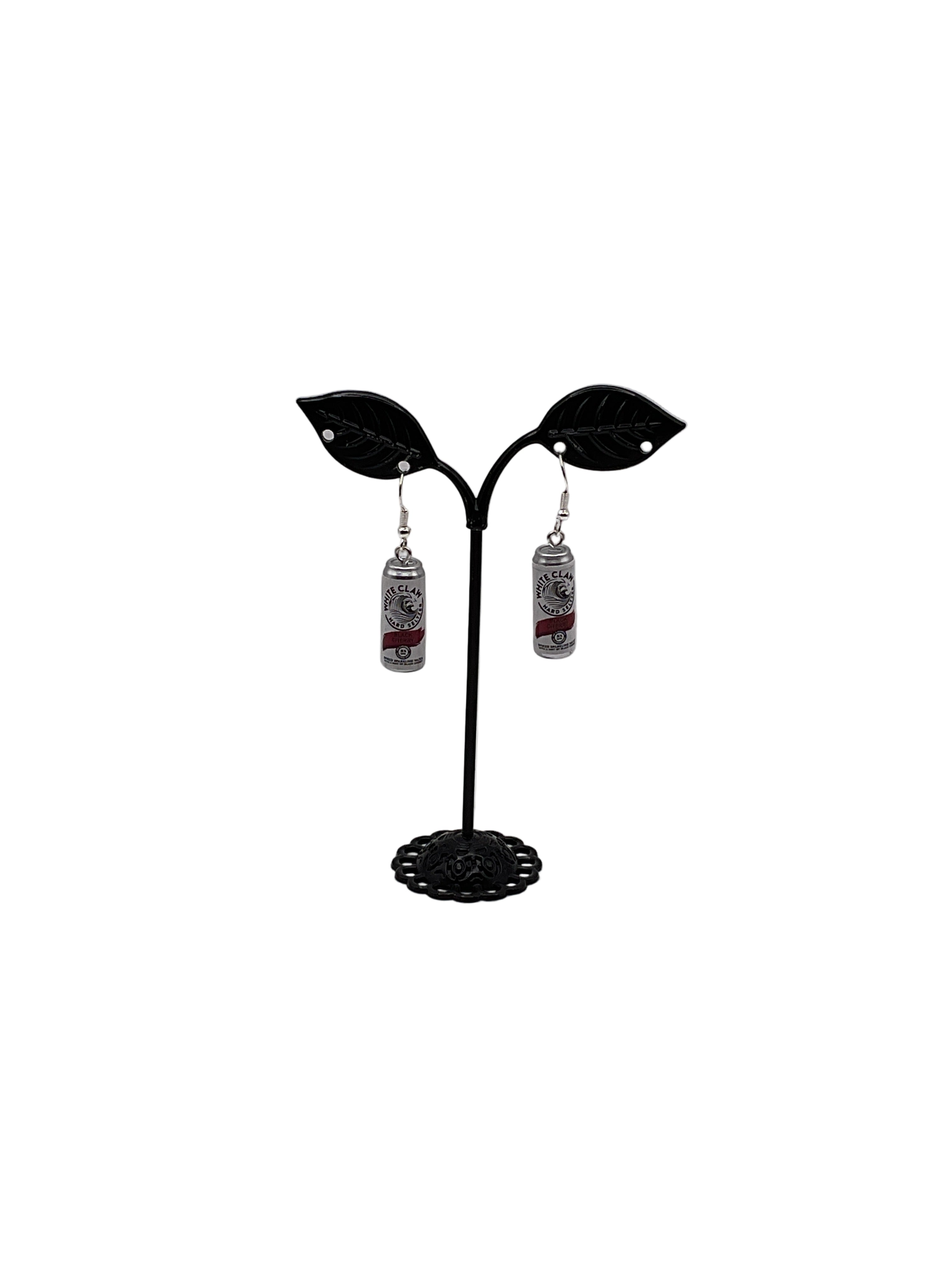 Black Cherry White Claw Earrings