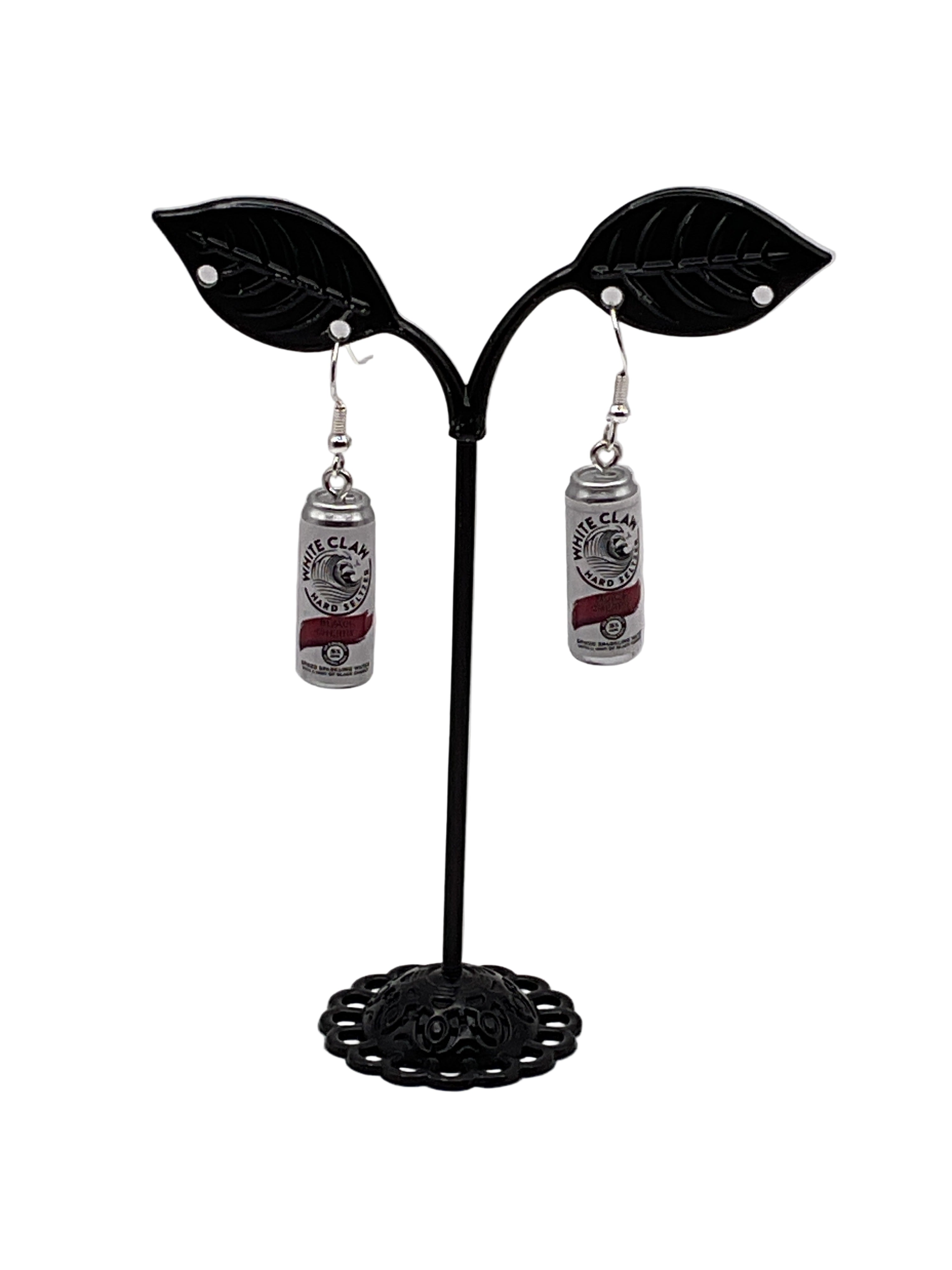 Black Cherry White Claw Earrings